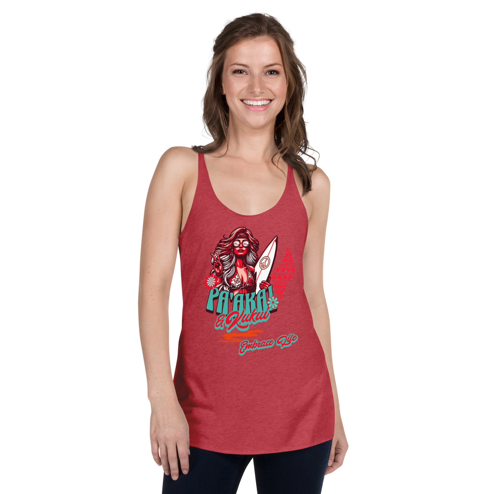 Heʻenalu Chic Racerback Tank-top (Red) Tank Top Pa'akai & Kukui