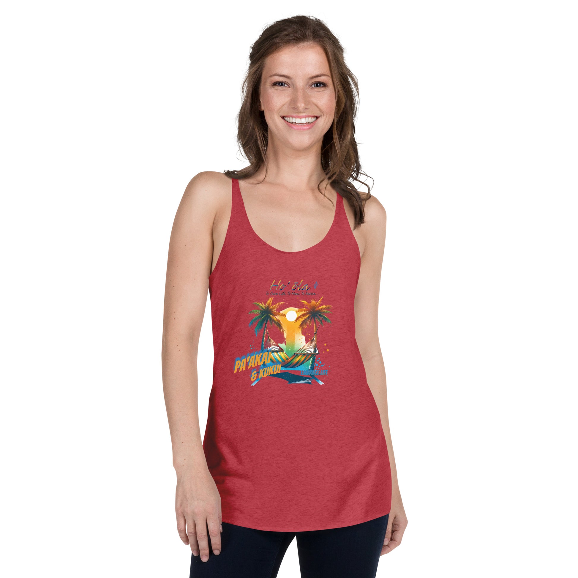 Ke Ola Kahakai - Women's Racerback Tank Top Womens Racerback Tank Top Pa'akai & Kukui
