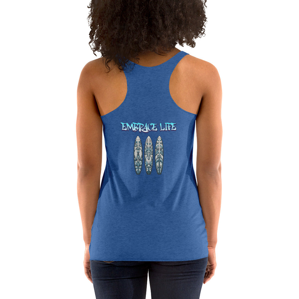 Tribal Sea Turtle Women's Racerback Tank Tank Top Pa'akai & Kukui