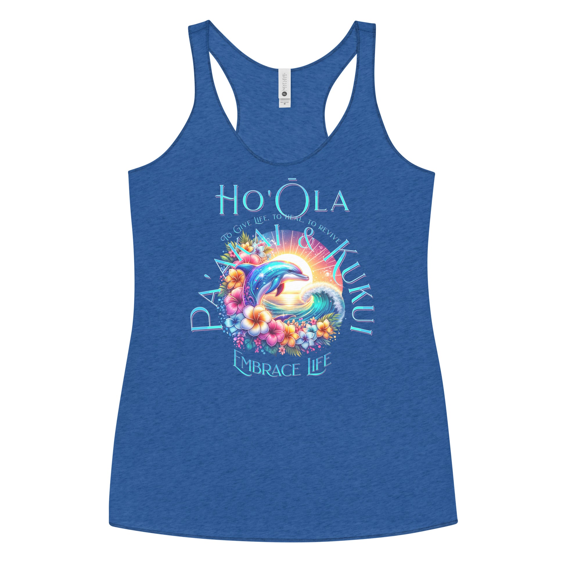 Ho'ōla (To Give Life, To Heal, To Rivive) - Women's Racerback Tank Tank Top Pa'akai & Kukui