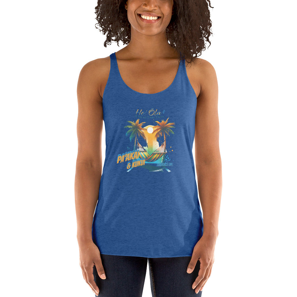 Beach Life Women's Racerback Tank Tank Top Pa'akai & Kukui