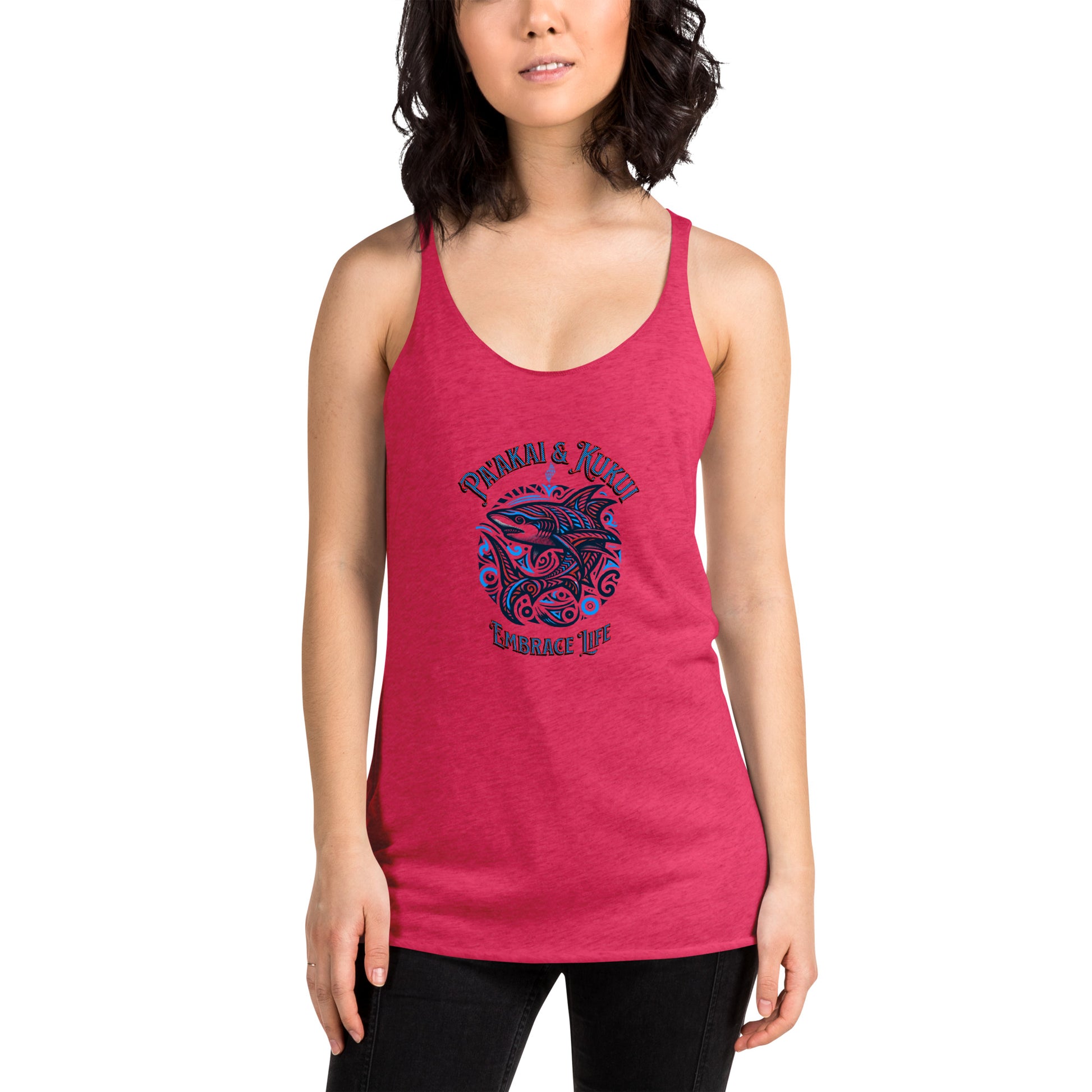 Tribal Shark Women's Racerback Tank Tank Top Pa'akai & Kukui