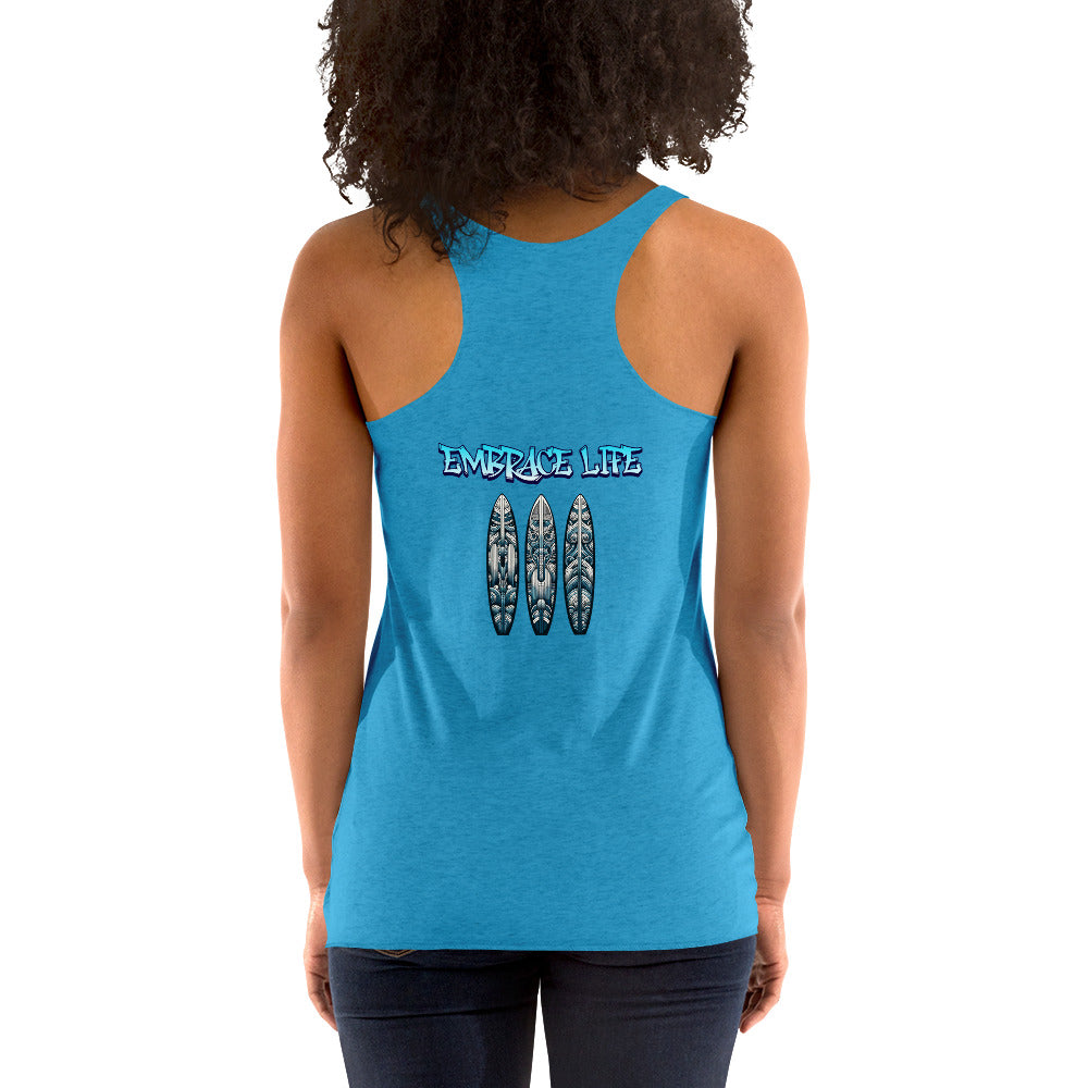 Tribal Sea Turtle Women's Racerback Tank Tank Top Pa'akai & Kukui