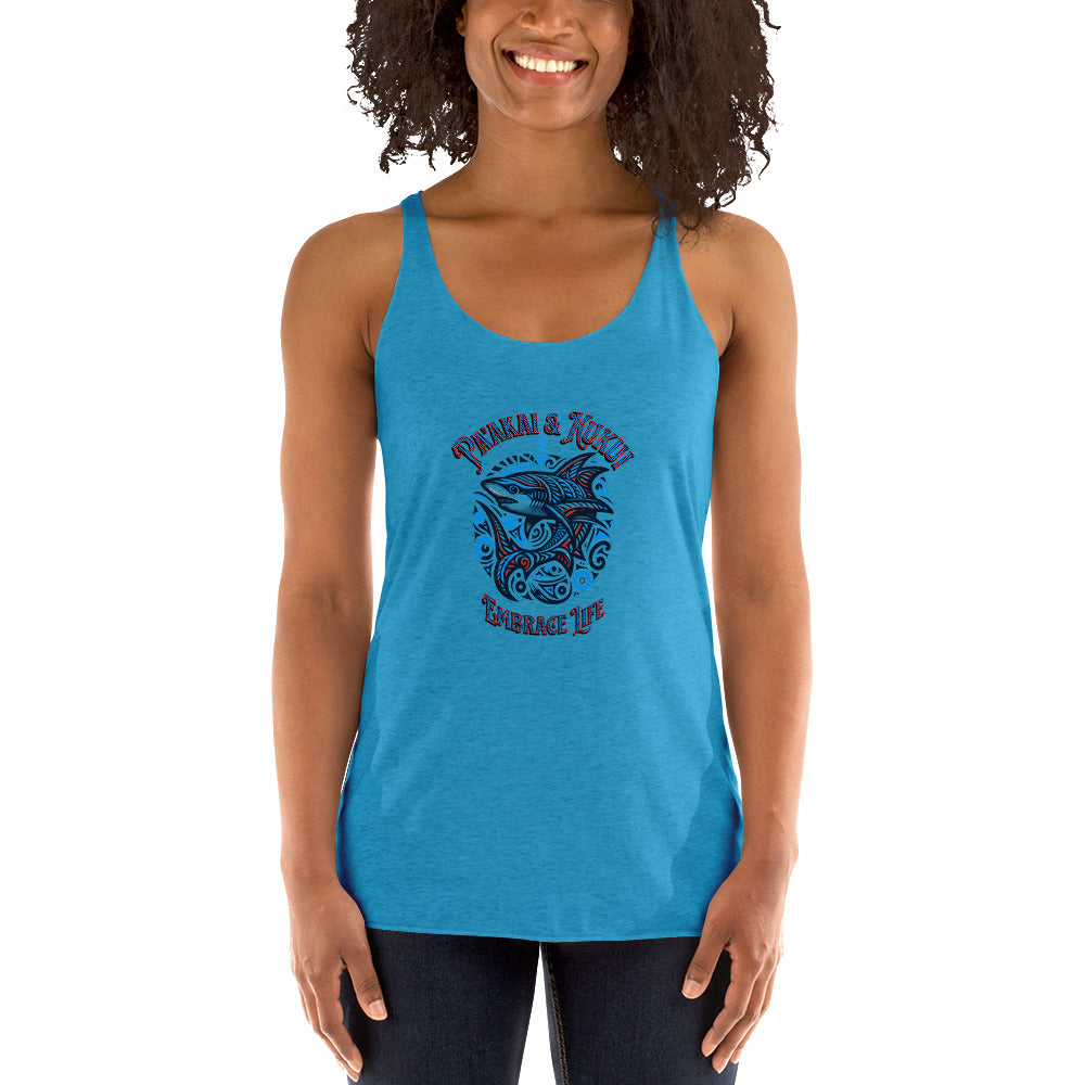 Tribal Shark Women's Racerback Tank Tank Top Pa'akai & Kukui