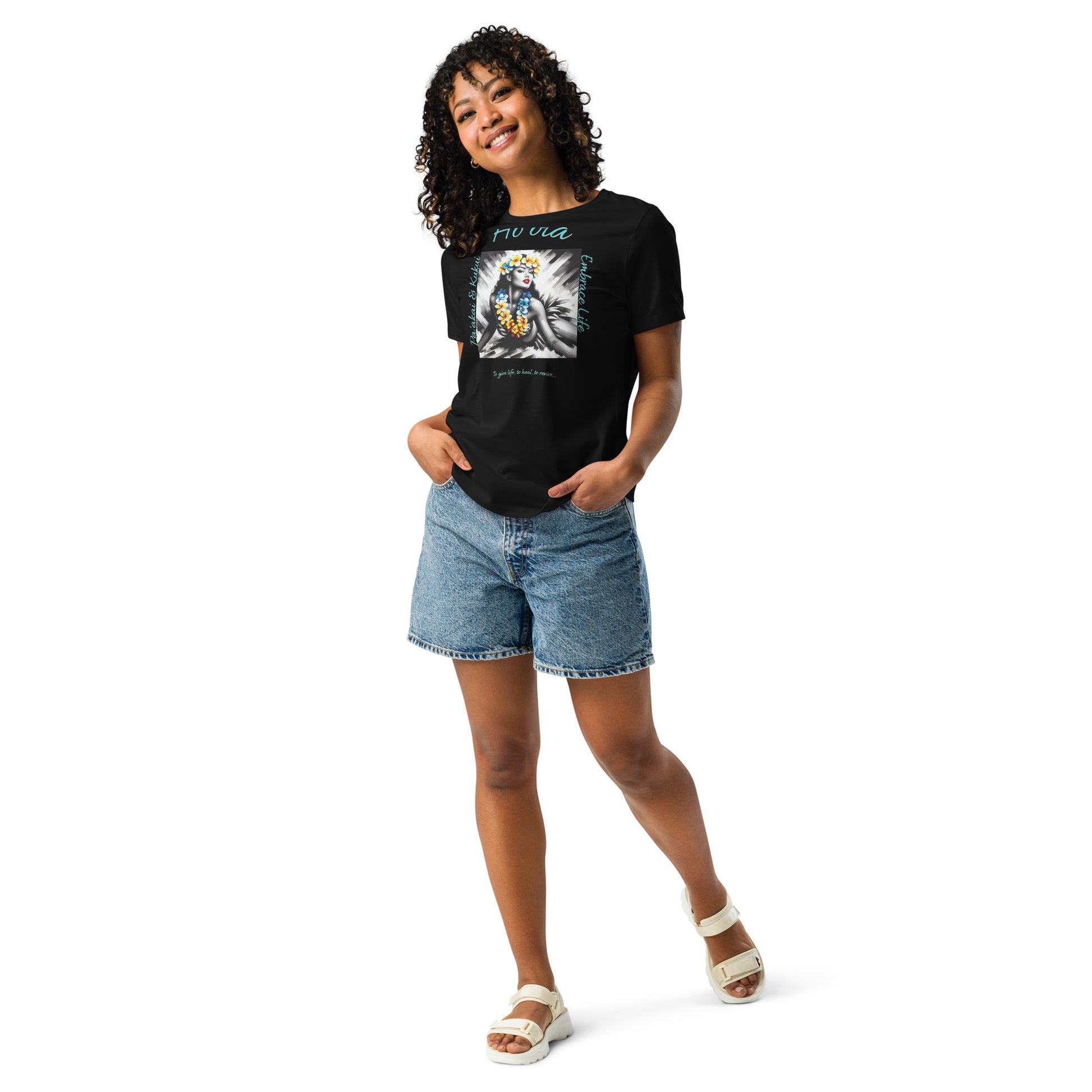 Aloha Wahine Hawai'i Women's Relaxed T-Shirt T-shirt Pa'akai & Kukui