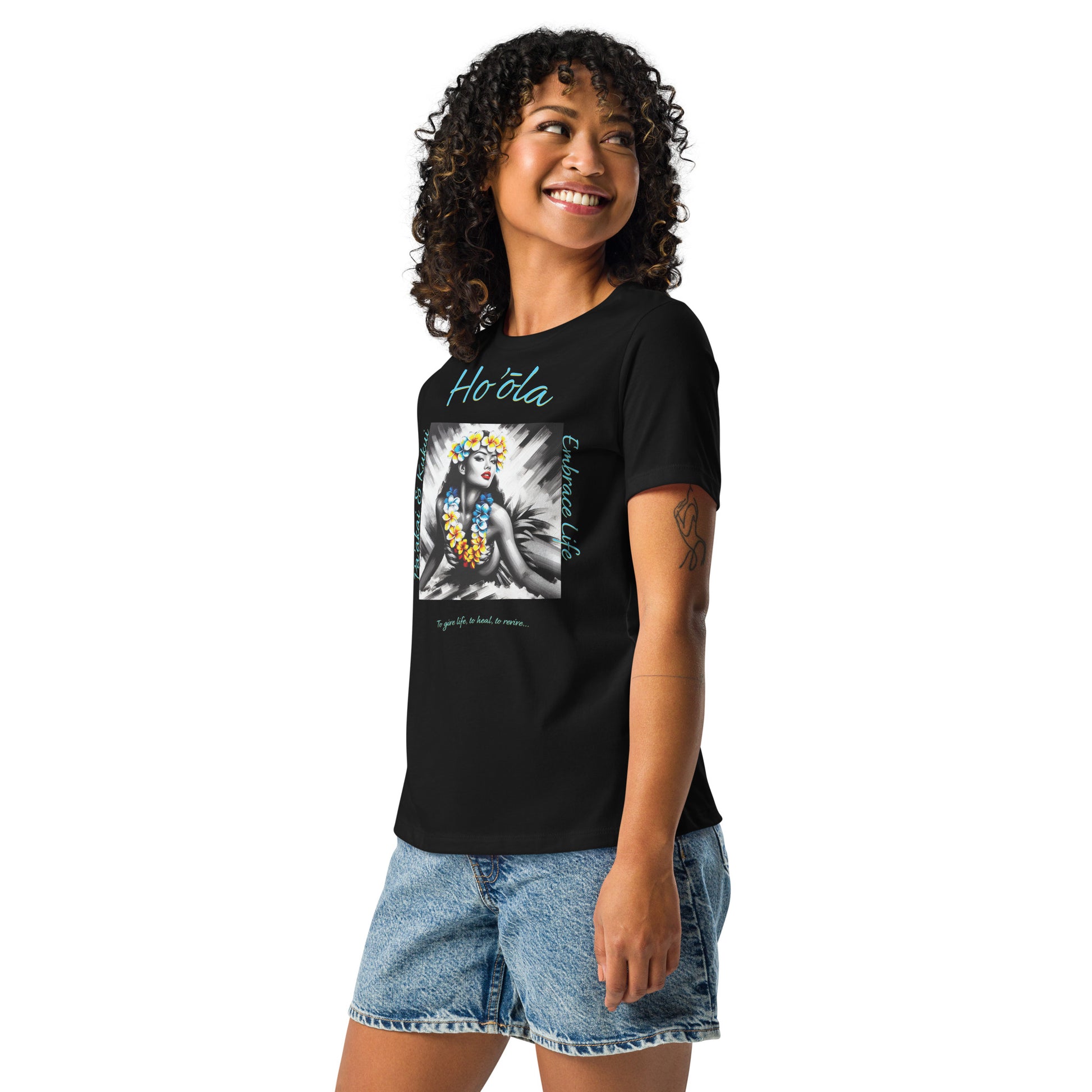 Aloha Wahine Hawai'i Women's Relaxed T-Shirt T-shirt Pa'akai & Kukui
