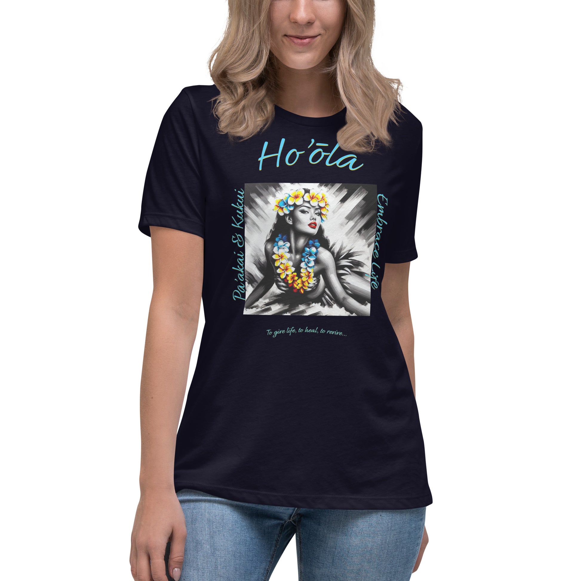 Aloha Wahine Hawai'i Women's Relaxed T-Shirt T-shirt Pa'akai & Kukui