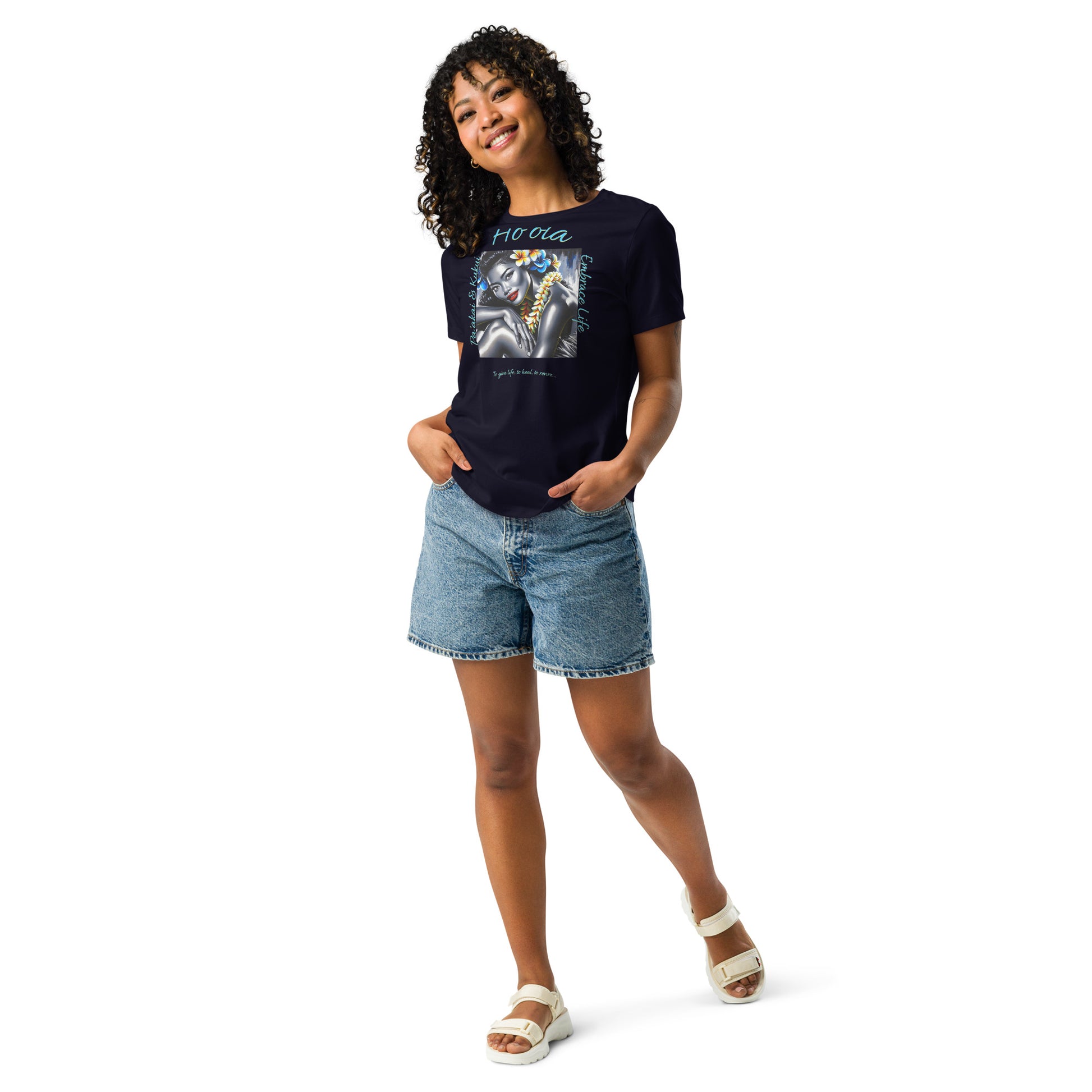 Aloha Wahine Hawai'i Women's Relaxed T-Shirt T-shirt Pa'akai & Kukui