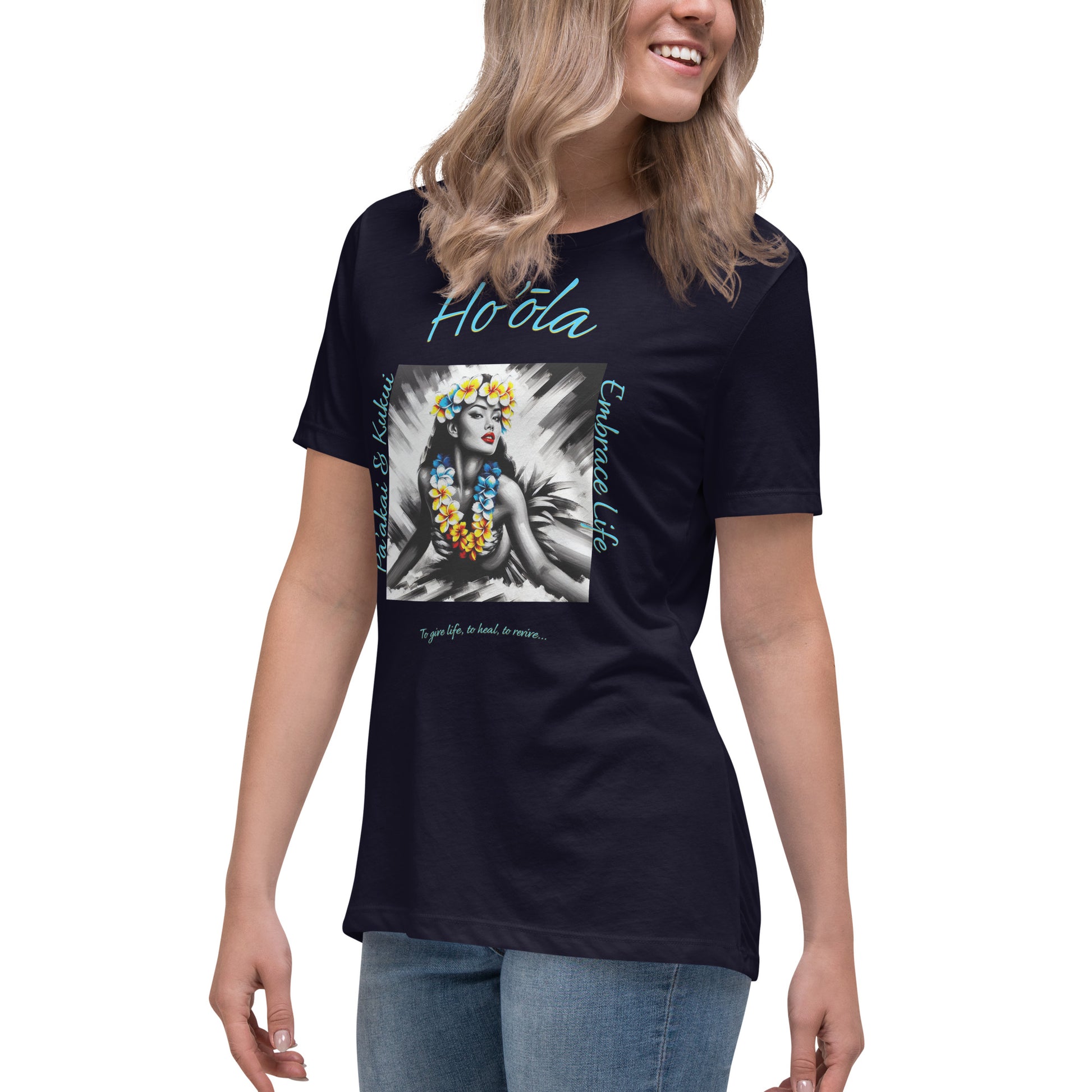 Aloha Wahine Hawai'i Women's Relaxed T-Shirt T-shirt Pa'akai & Kukui