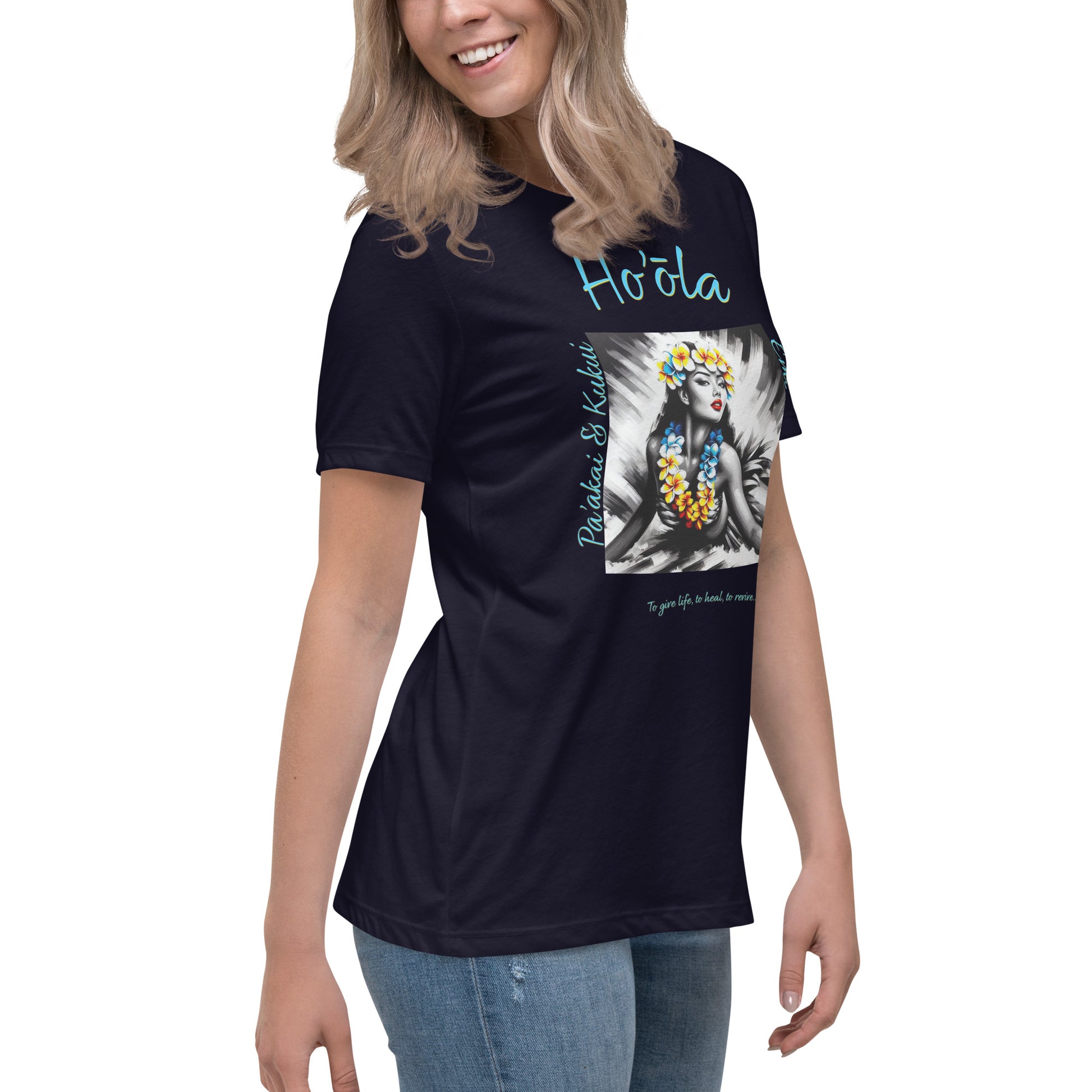 Aloha Wahine Hawai'i Women's Relaxed T-Shirt T-shirt Pa'akai & Kukui