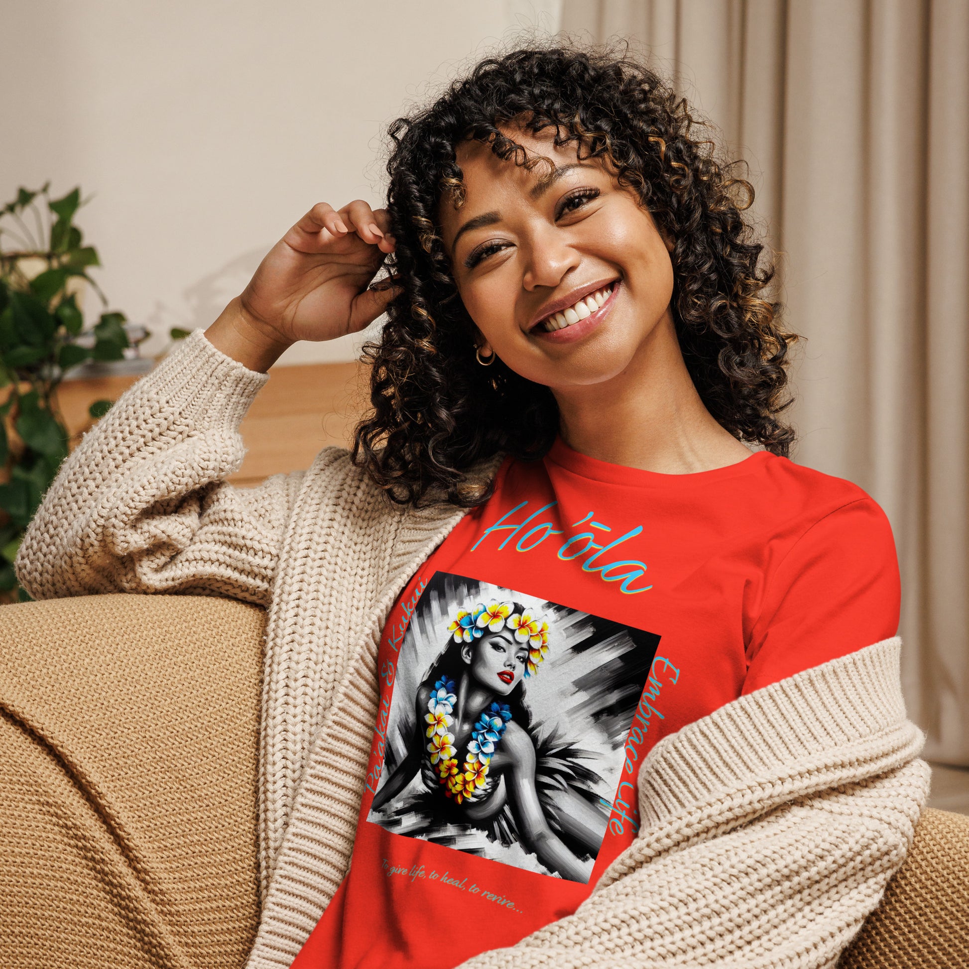 Aloha Wahine Hawai'i Women's Relaxed T-Shirt T-shirt Pa'akai & Kukui