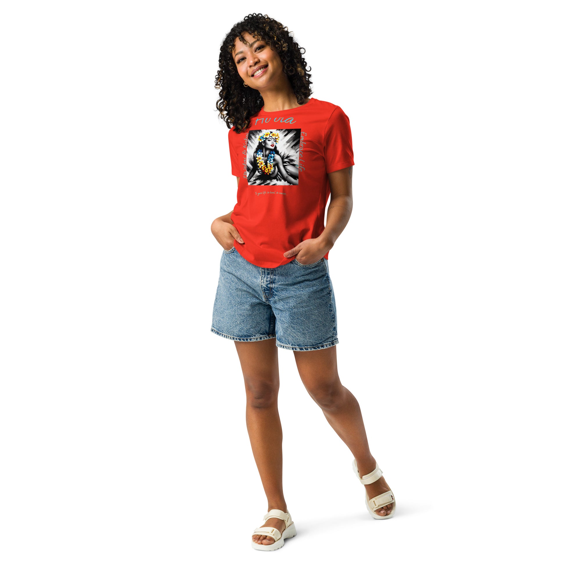 Aloha Wahine Hawai'i Women's Relaxed T-Shirt T-shirt Pa'akai & Kukui