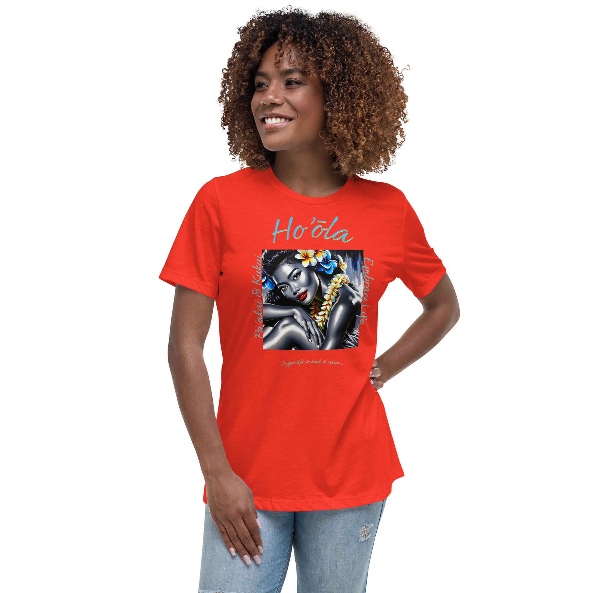 Aloha Wahine Hawai'i Women's Relaxed T-Shirt T-shirt Pa'akai & Kukui