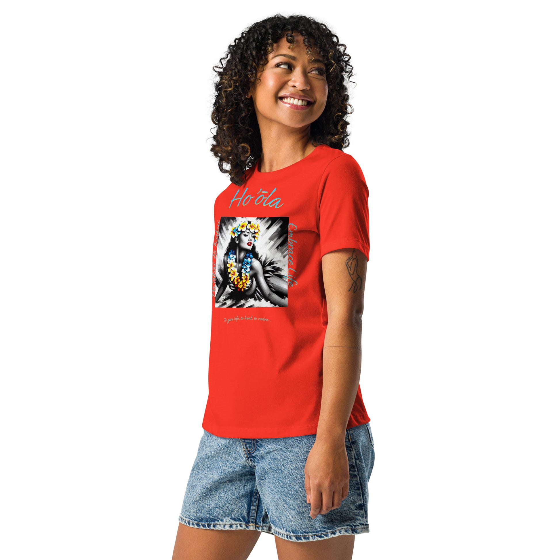 Aloha Wahine Hawai'i Women's Relaxed T-Shirt T-shirt Pa'akai & Kukui