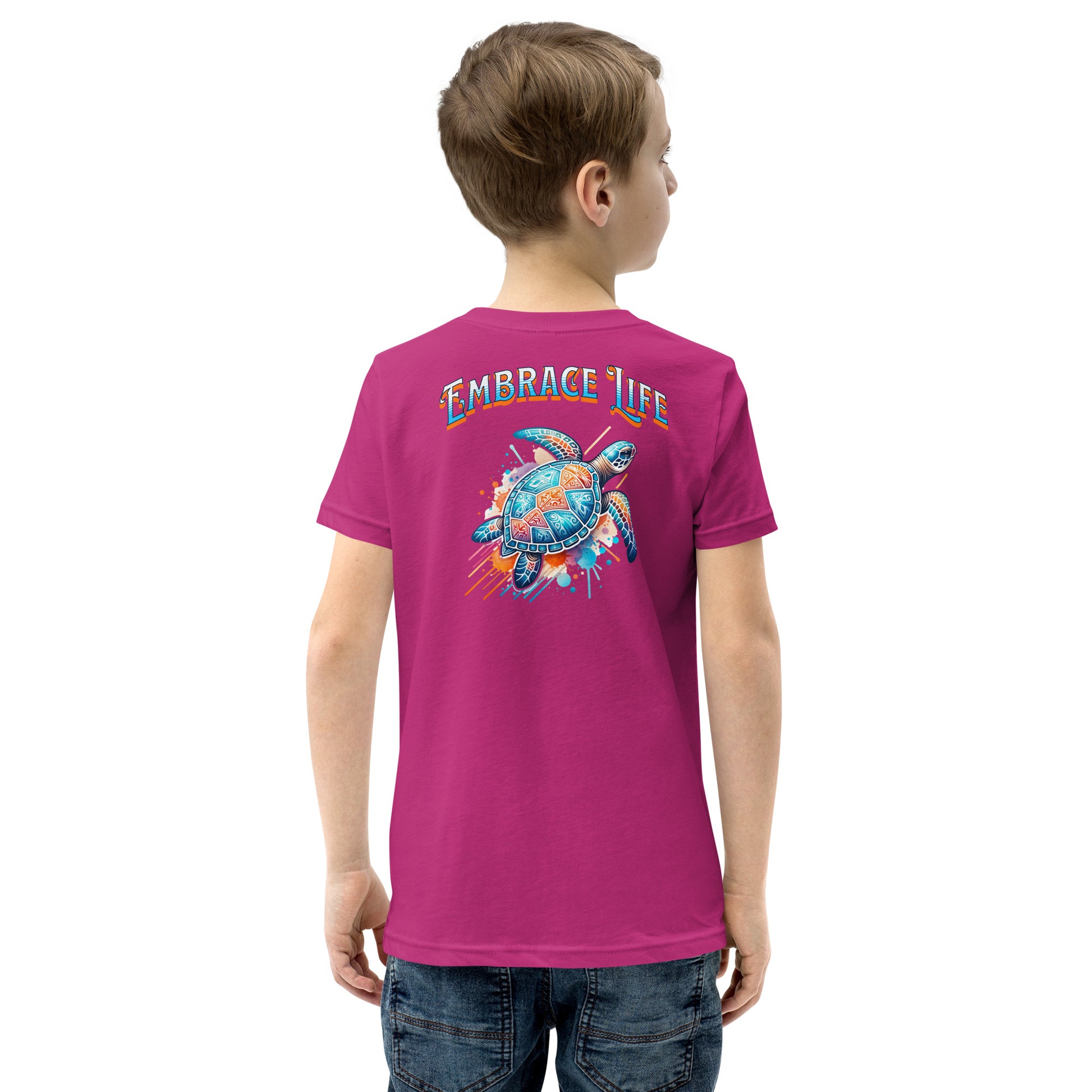 Tribal Sea Turtle - Youth Short Sleeve T-Shirt T-shirt Pa'akai & Kukui