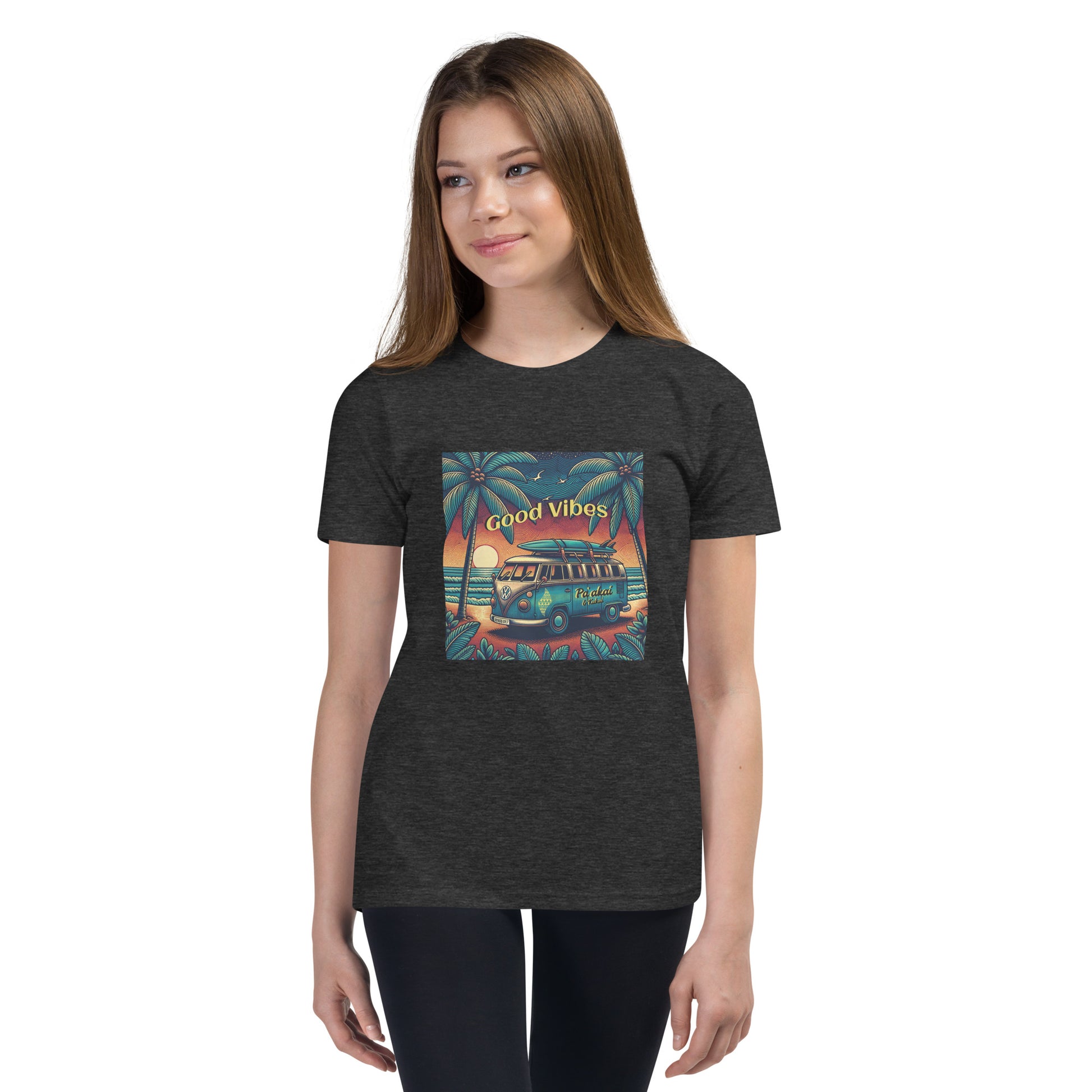 VW Good Vibes Youth Short Sleeve T-Shirt Youth T-shirt Pa'akai & Kukui Dark Grey Heather S