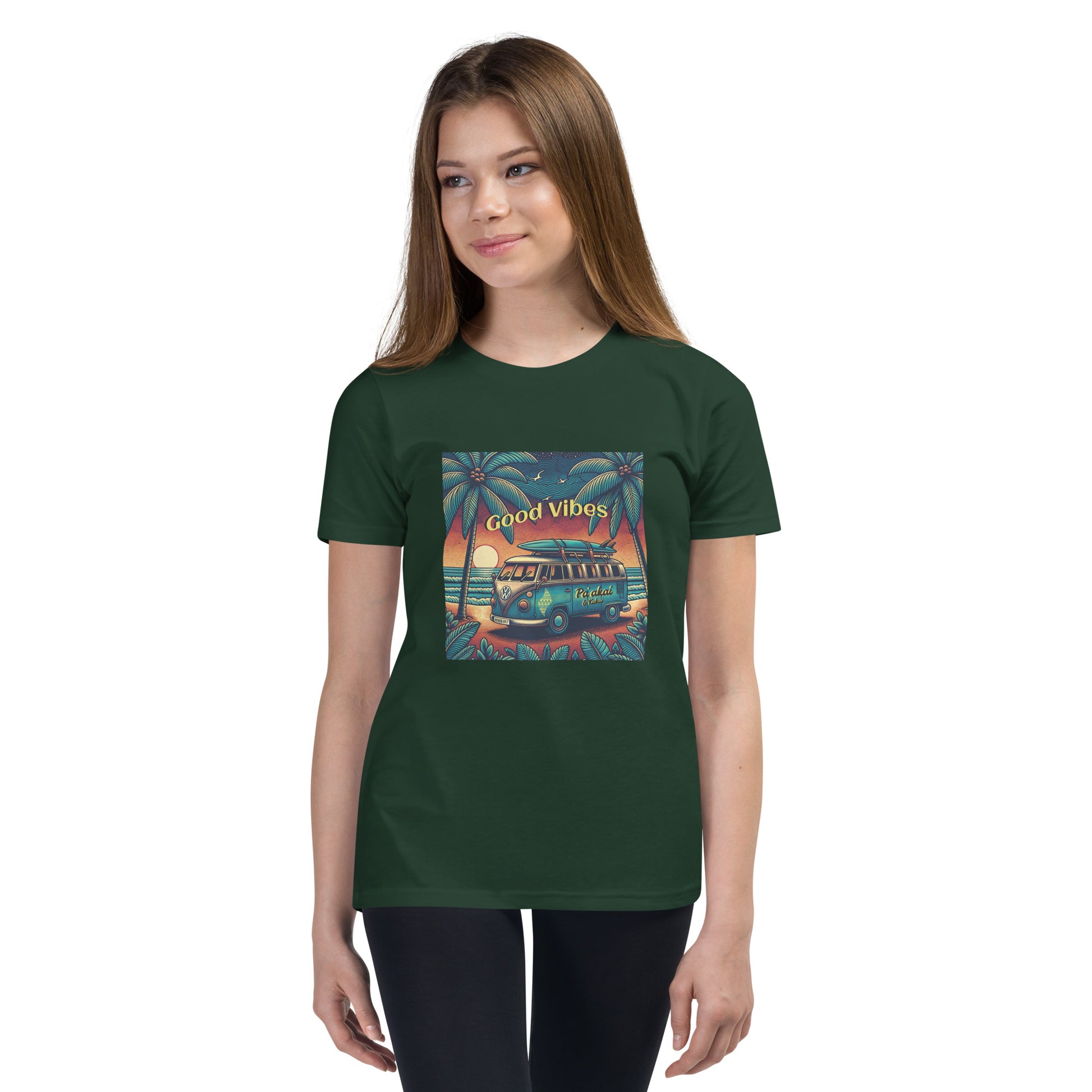 VW Good Vibes Youth Short Sleeve T-Shirt Youth T-shirt Pa'akai & Kukui Forest S