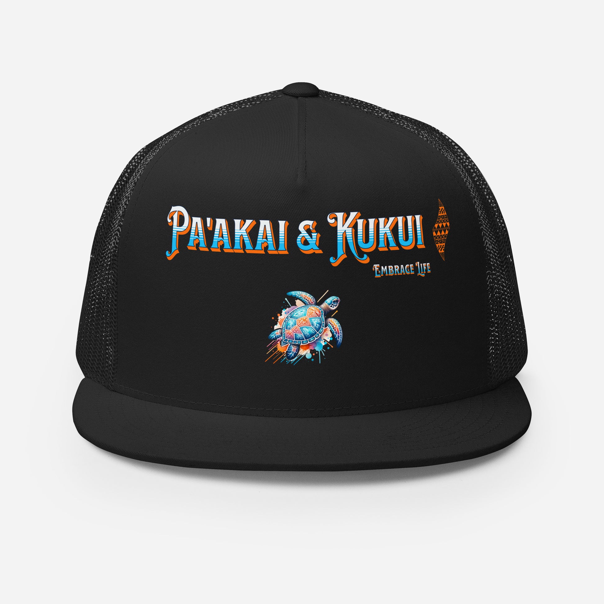 Tribal Sea Turtle Trucker Cap Trucker Hat Pa'akai & Kukui