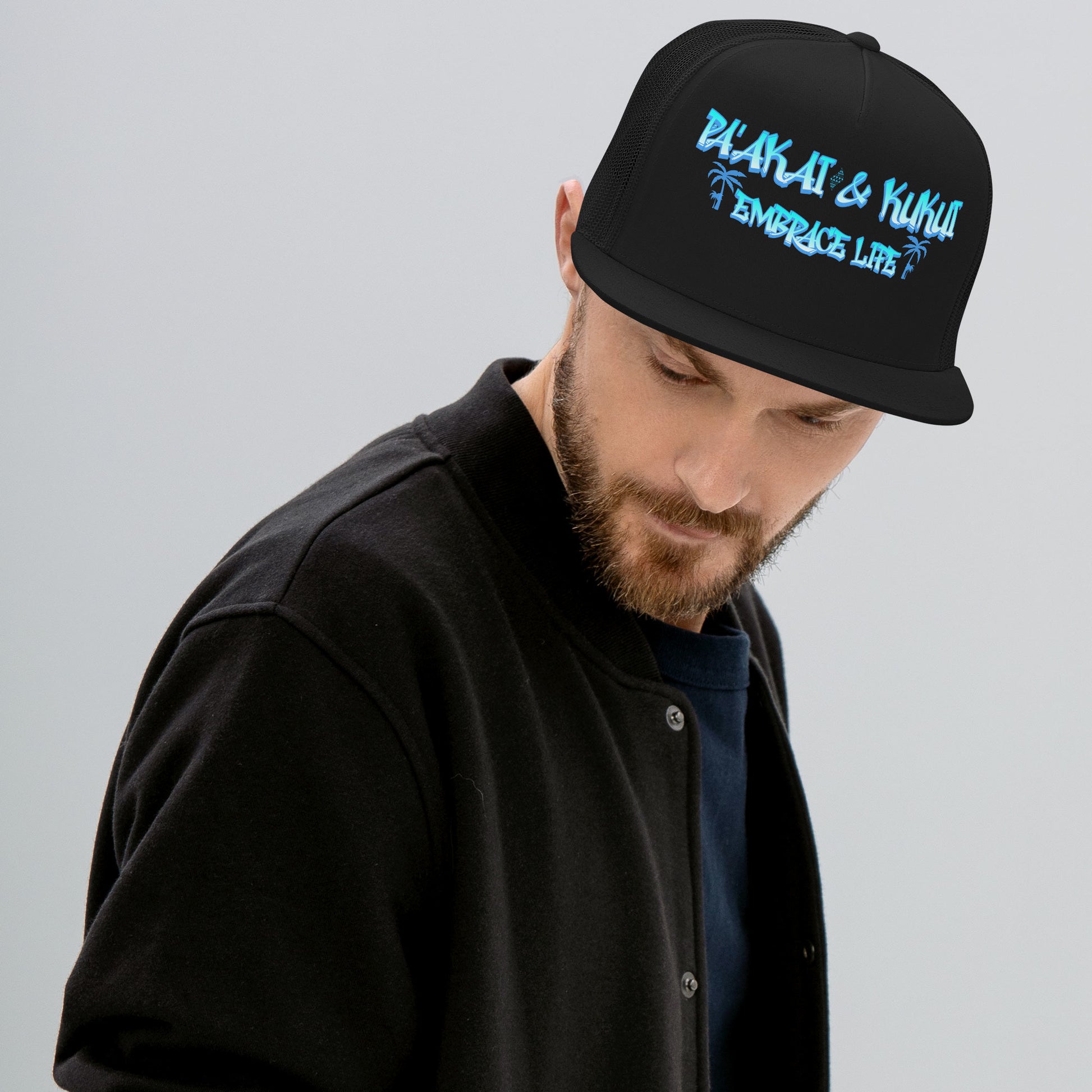 ʻŌlino Trucker Cap Trucker Hat Pa'akai & Kukui