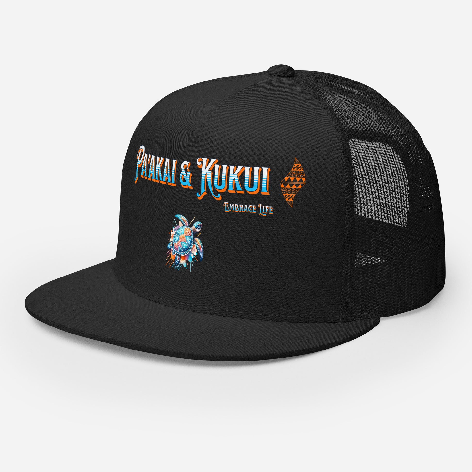 Tribal Sea Turtle Trucker Cap Trucker Hat Pa'akai & Kukui