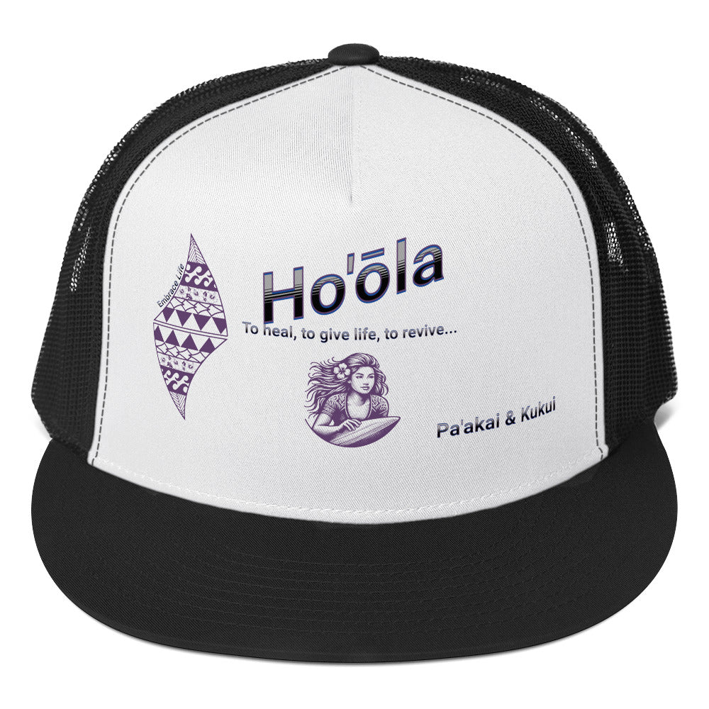 Ho'ōla... To Give Life, To Heal, To Revive - Womens Trucker Cap Trucker Hat Pa'akai & Kukui