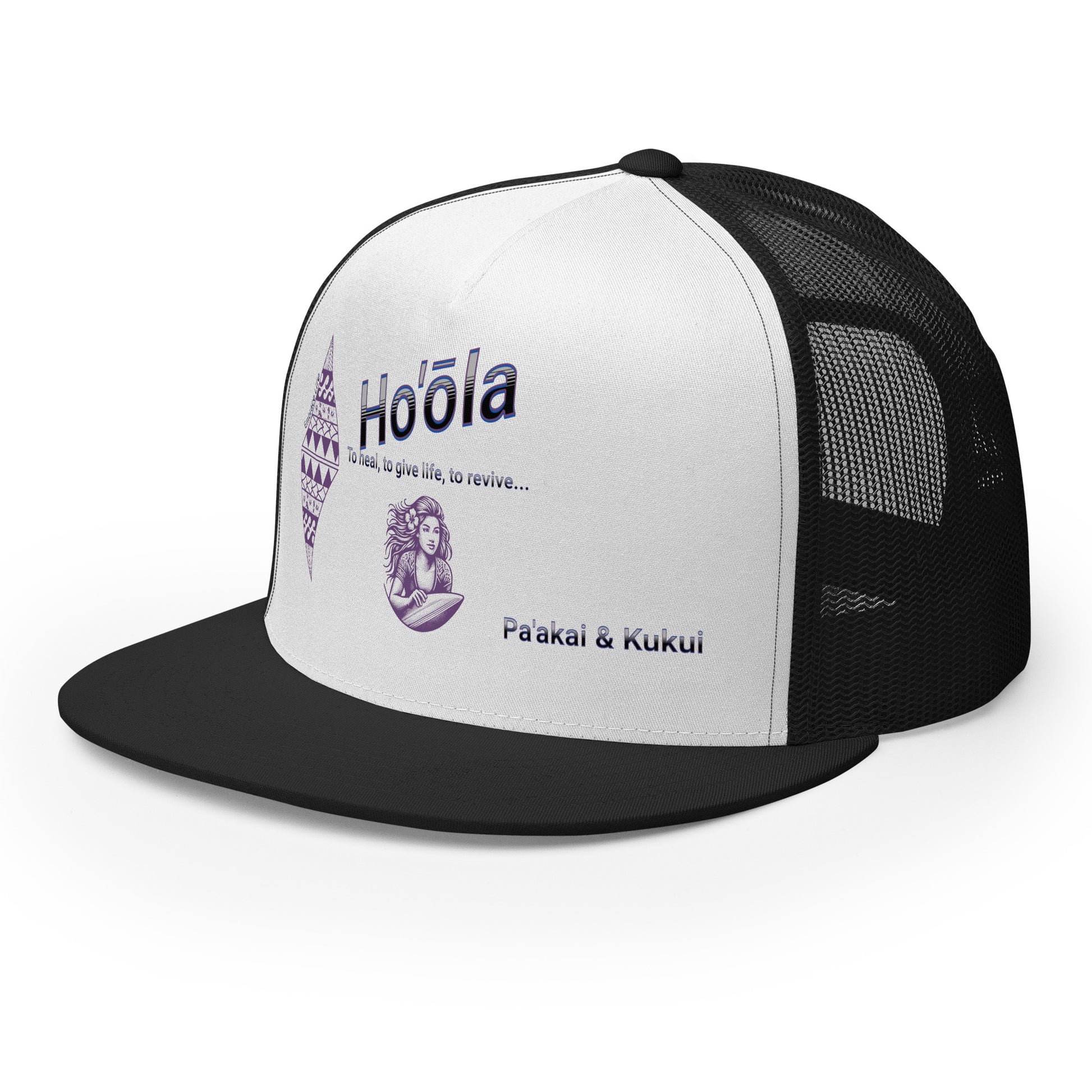 Ho'ōla... To Give Life, To Heal, To Revive - Womens Trucker Cap Trucker Hat Pa'akai & Kukui