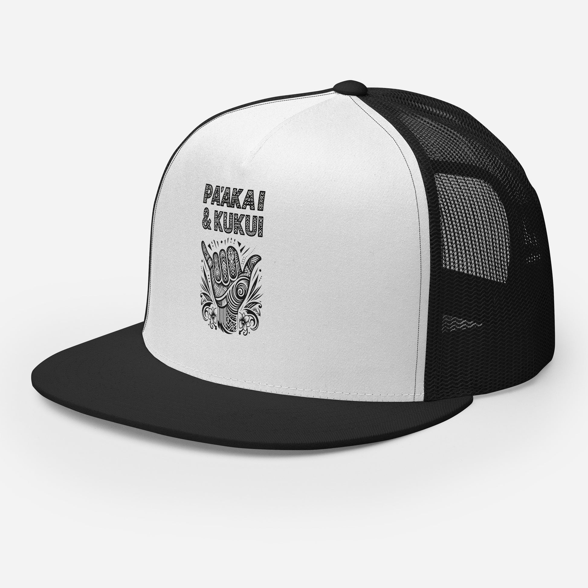 Tribal Shaka Trucker Cap Trucker Hat Pa'akai & Kukui