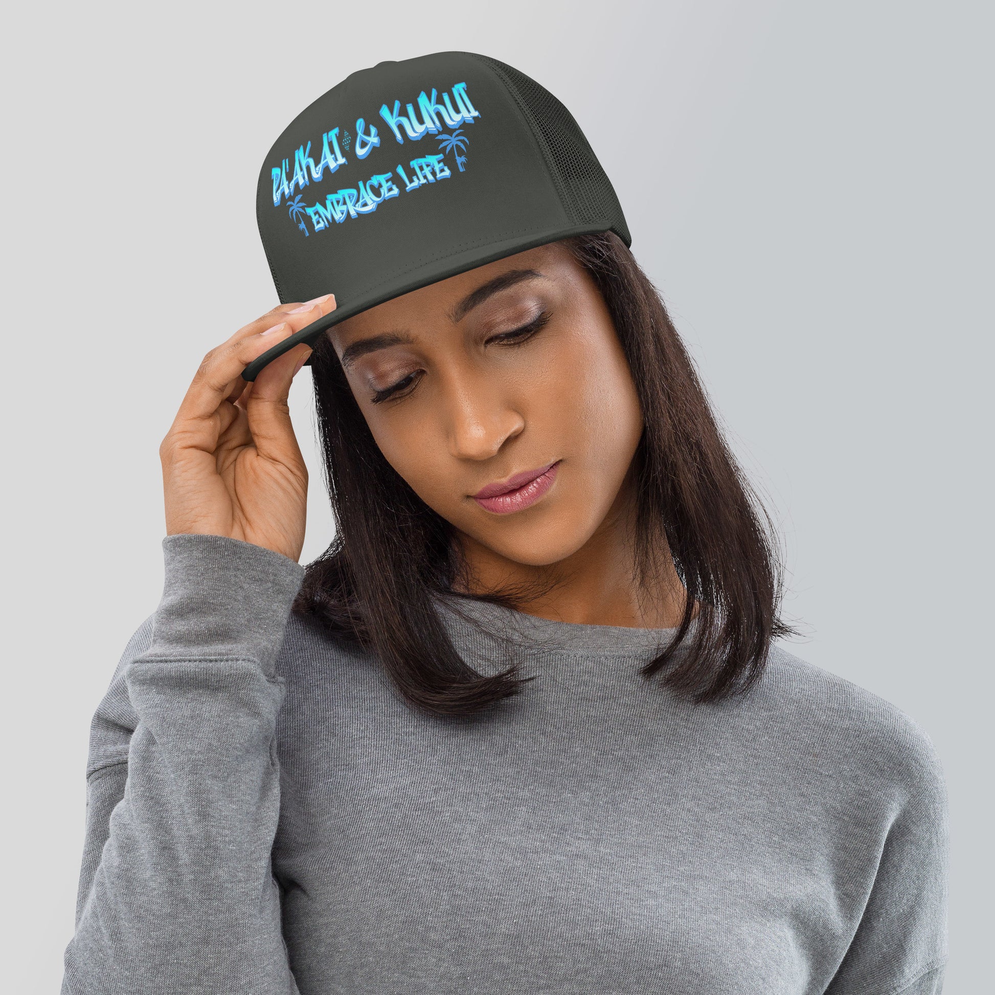 ʻŌlino Trucker Cap Trucker Hat Pa'akai & Kukui