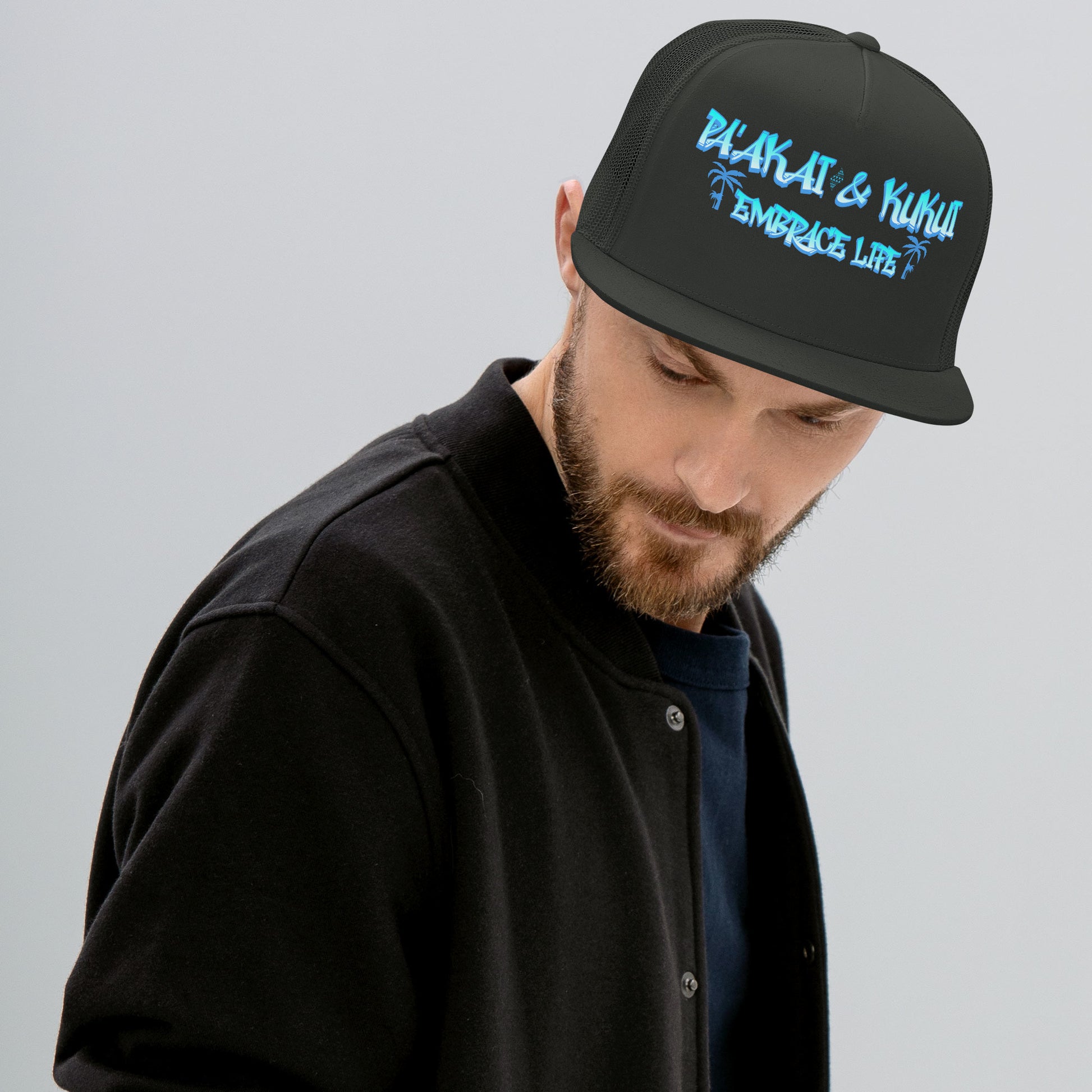 ʻŌlino Trucker Cap Trucker Hat Pa'akai & Kukui