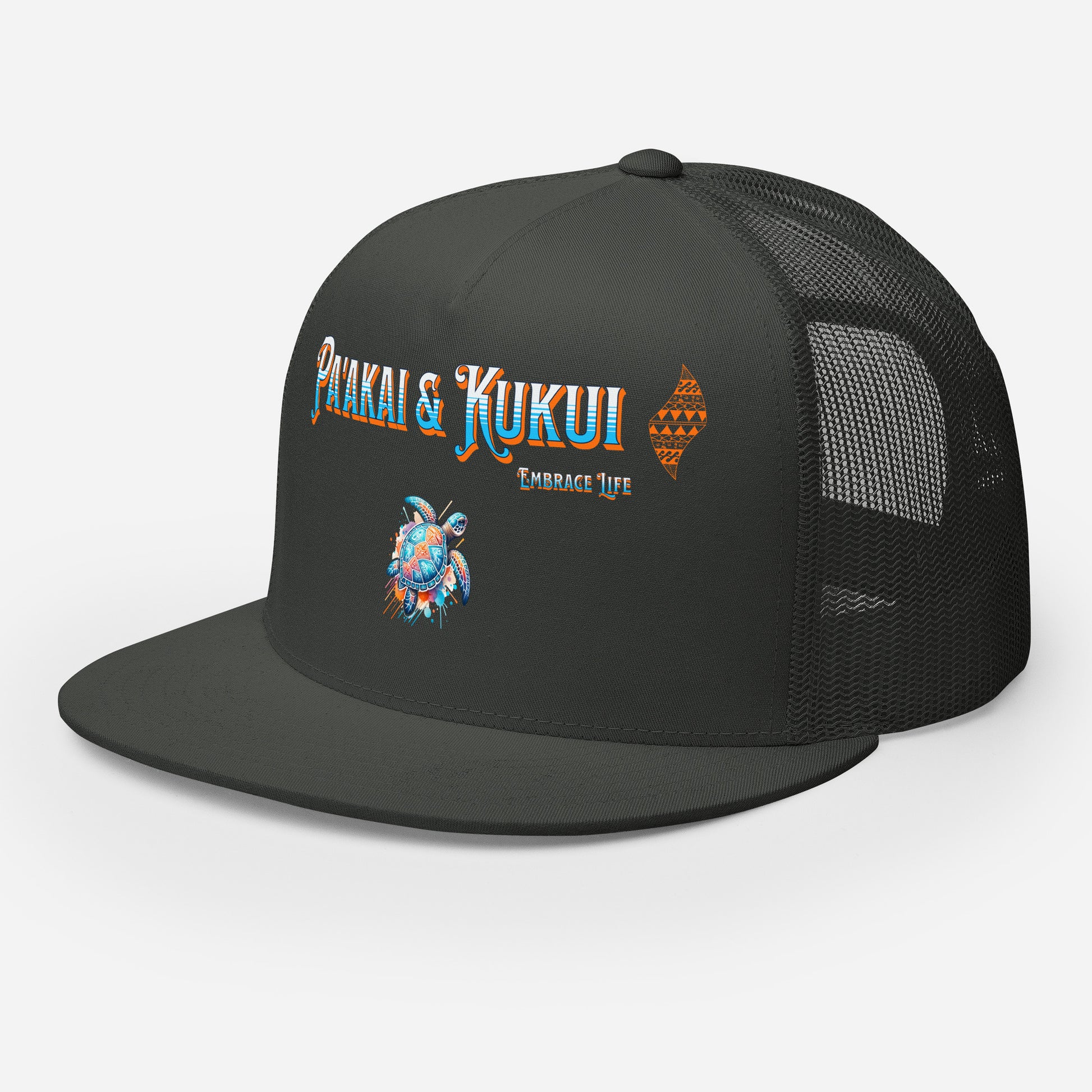 Tribal Sea Turtle Trucker Cap Trucker Hat Pa'akai & Kukui