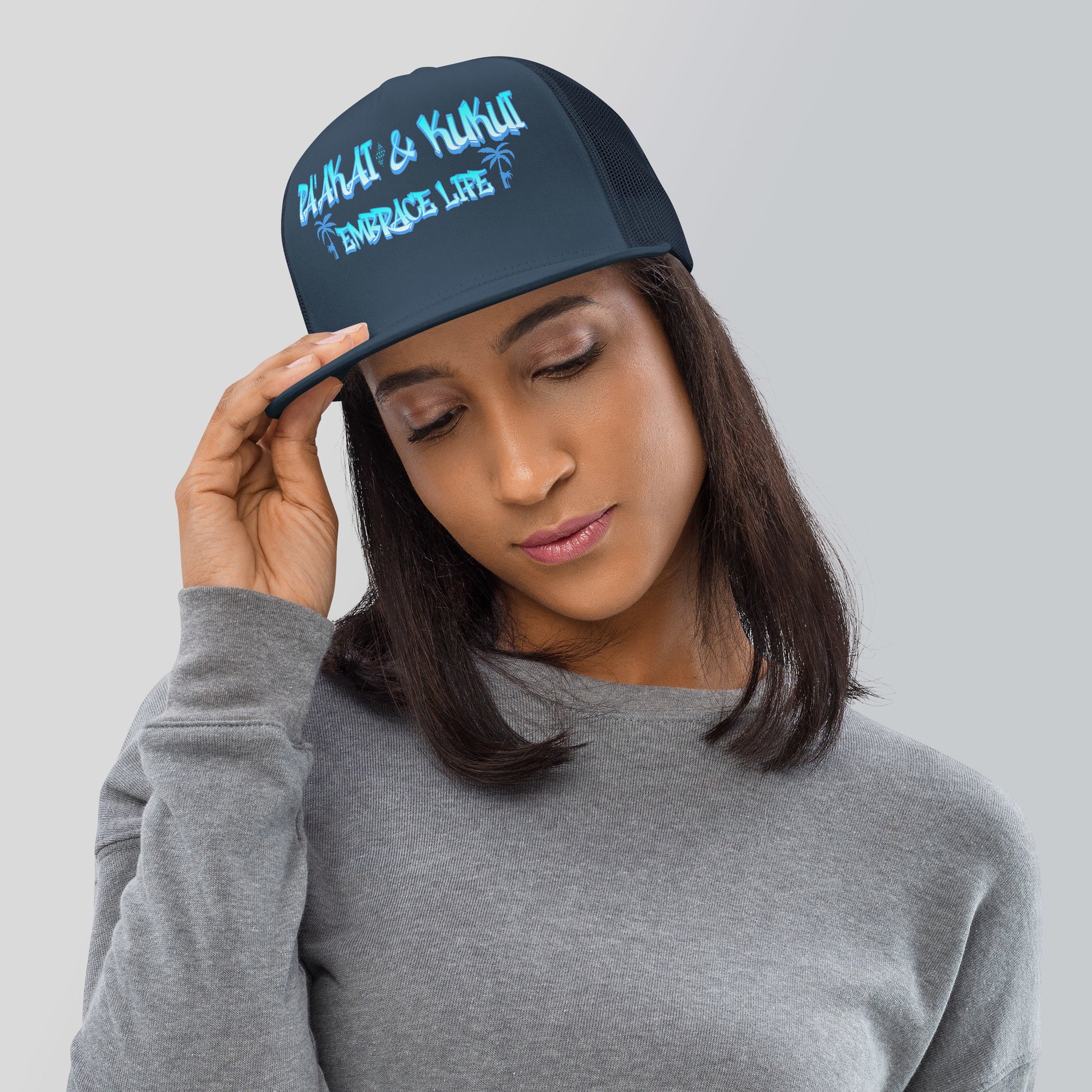 ʻŌlino Trucker Cap Trucker Hat Pa'akai & Kukui