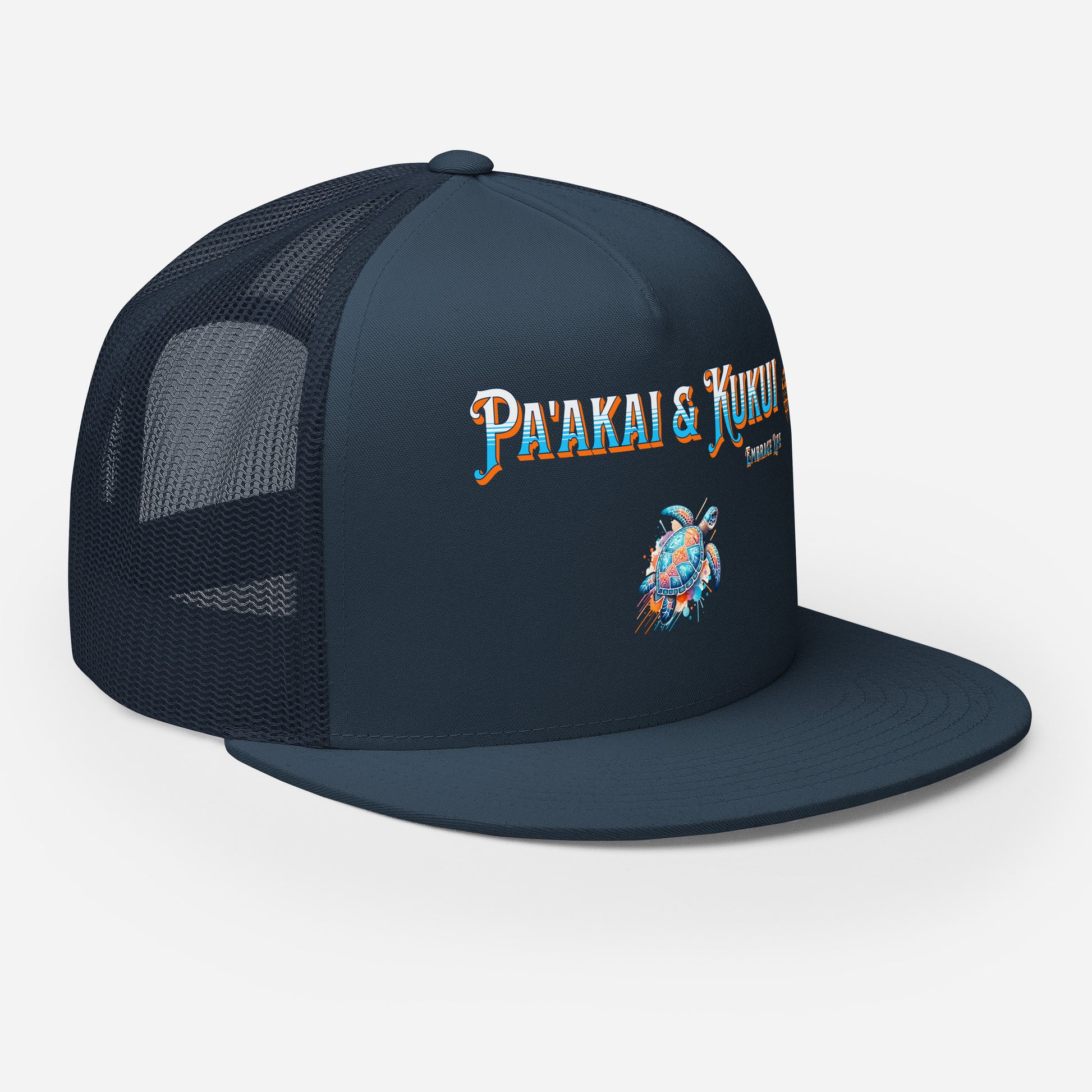 Tribal Sea Turtle Trucker Cap Trucker Hat Pa'akai & Kukui