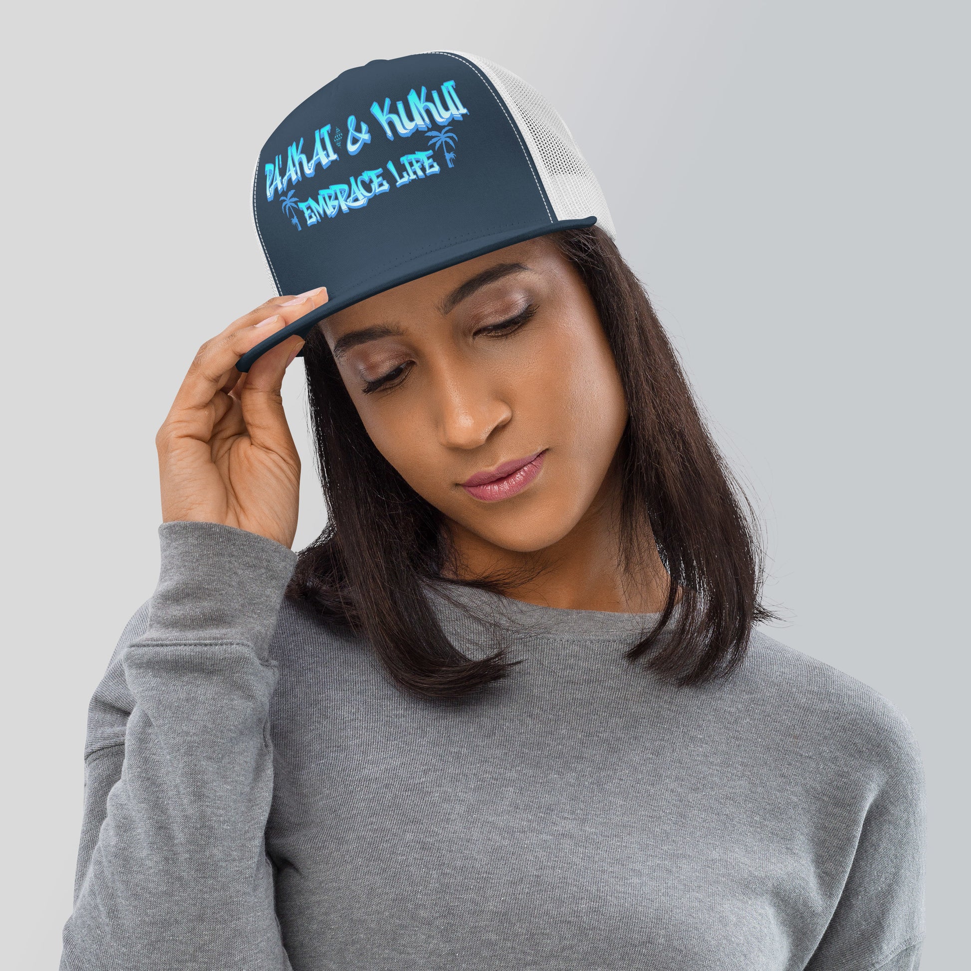 ʻŌlino Trucker Cap Trucker Hat Pa'akai & Kukui