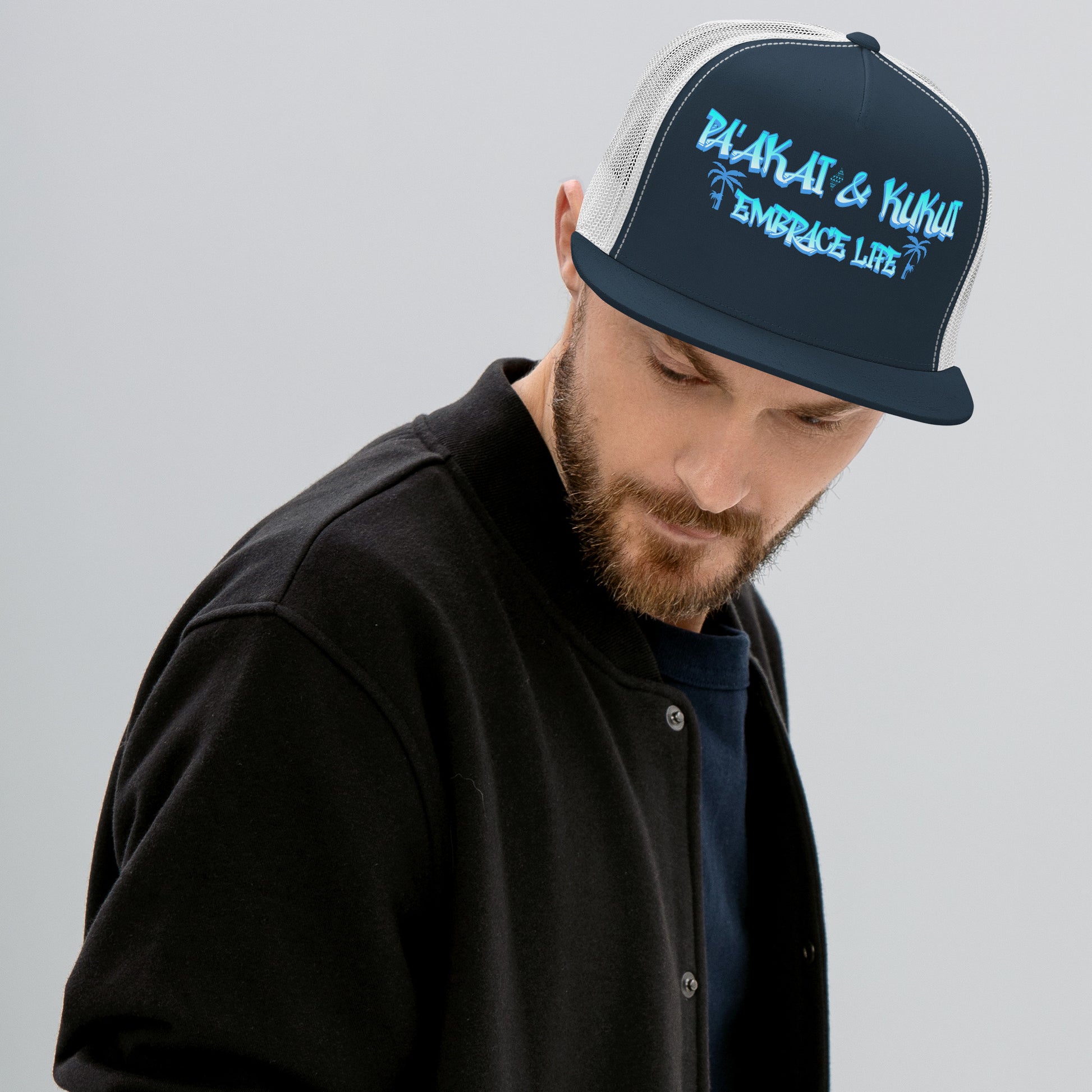 ʻŌlino Trucker Cap Trucker Hat Pa'akai & Kukui