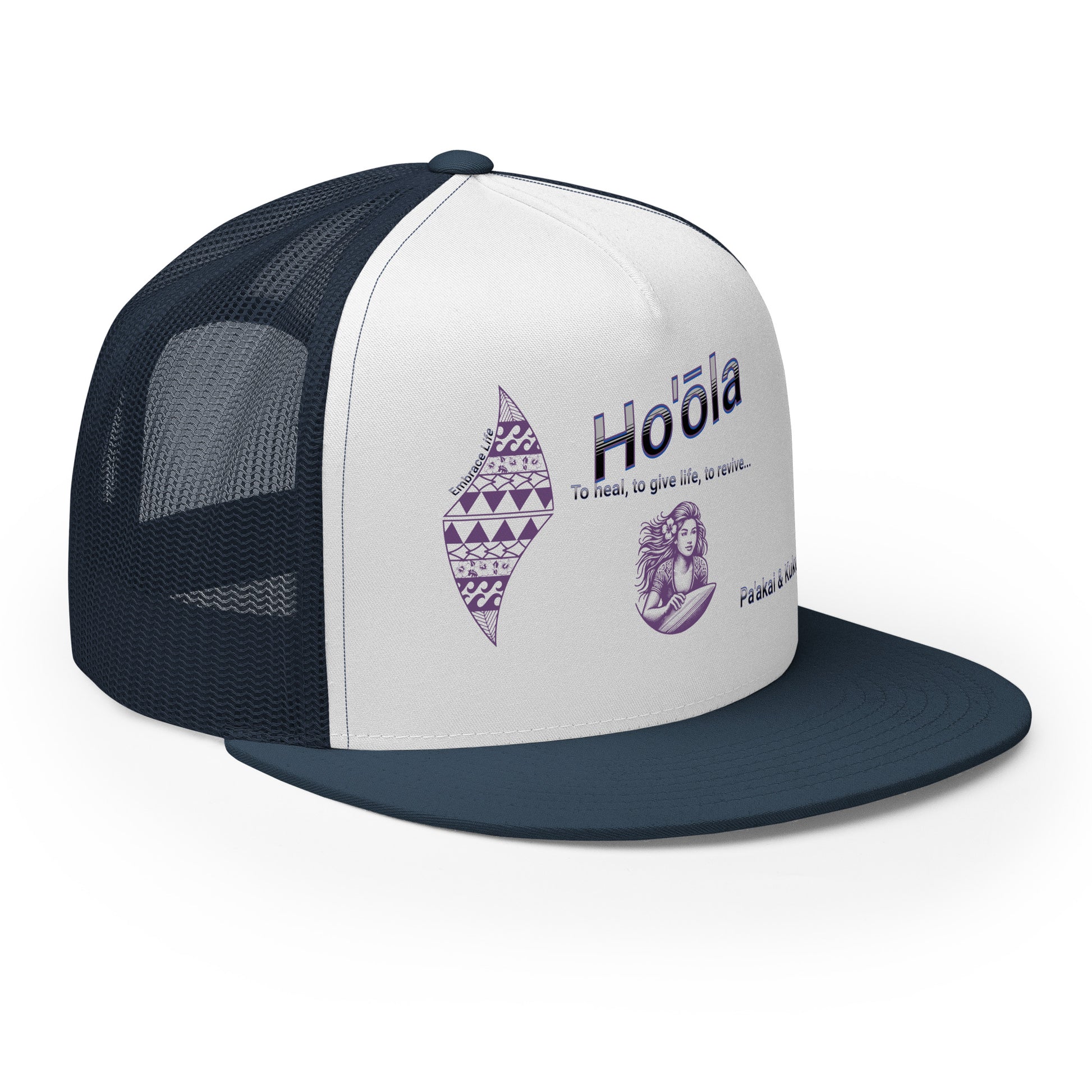 Ho'ōla... To Give Life, To Heal, To Revive - Womens Trucker Cap Trucker Hat Pa'akai & Kukui