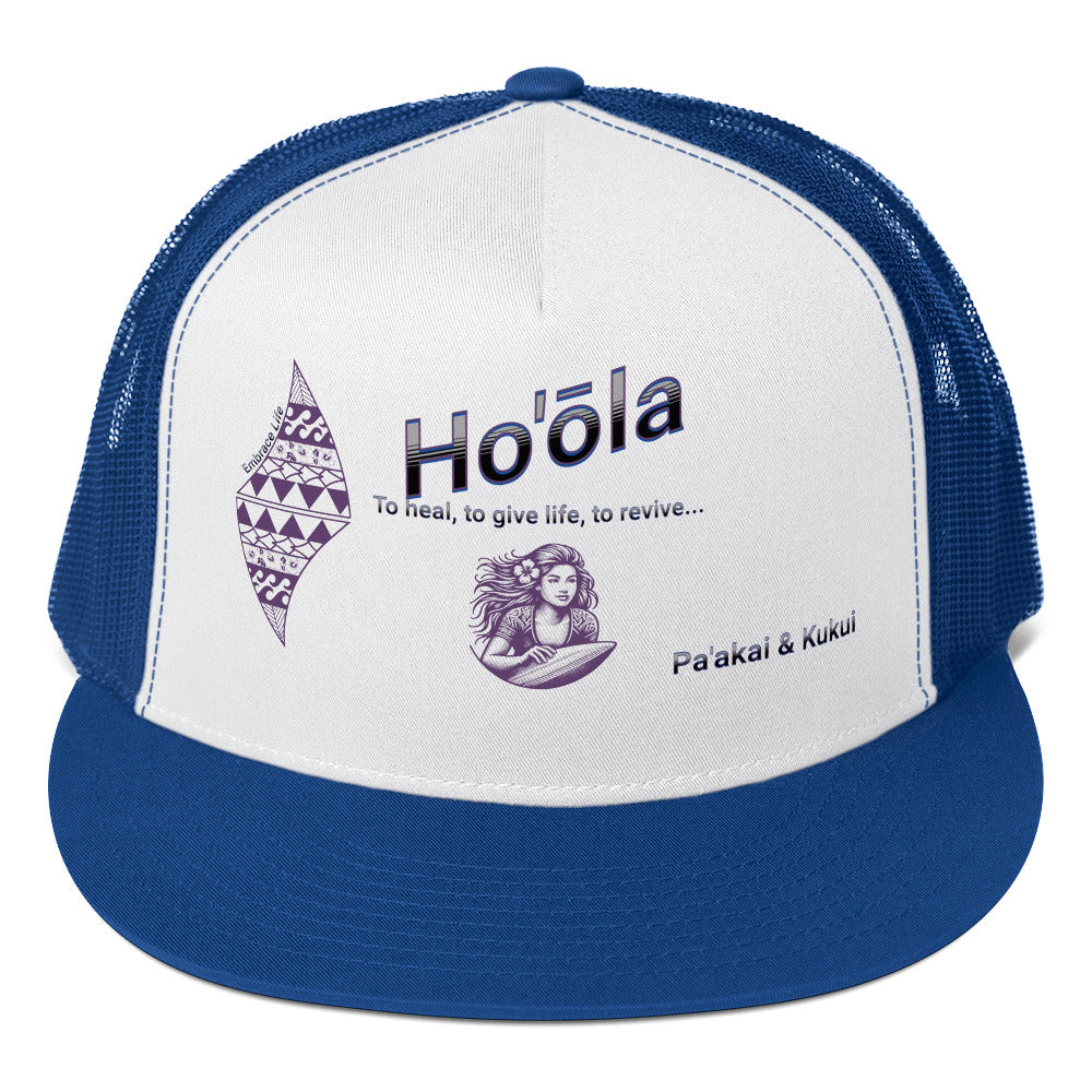 Ho'ōla... To Give Life, To Heal, To Revive - Womens Trucker Cap Trucker Hat Pa'akai & Kukui