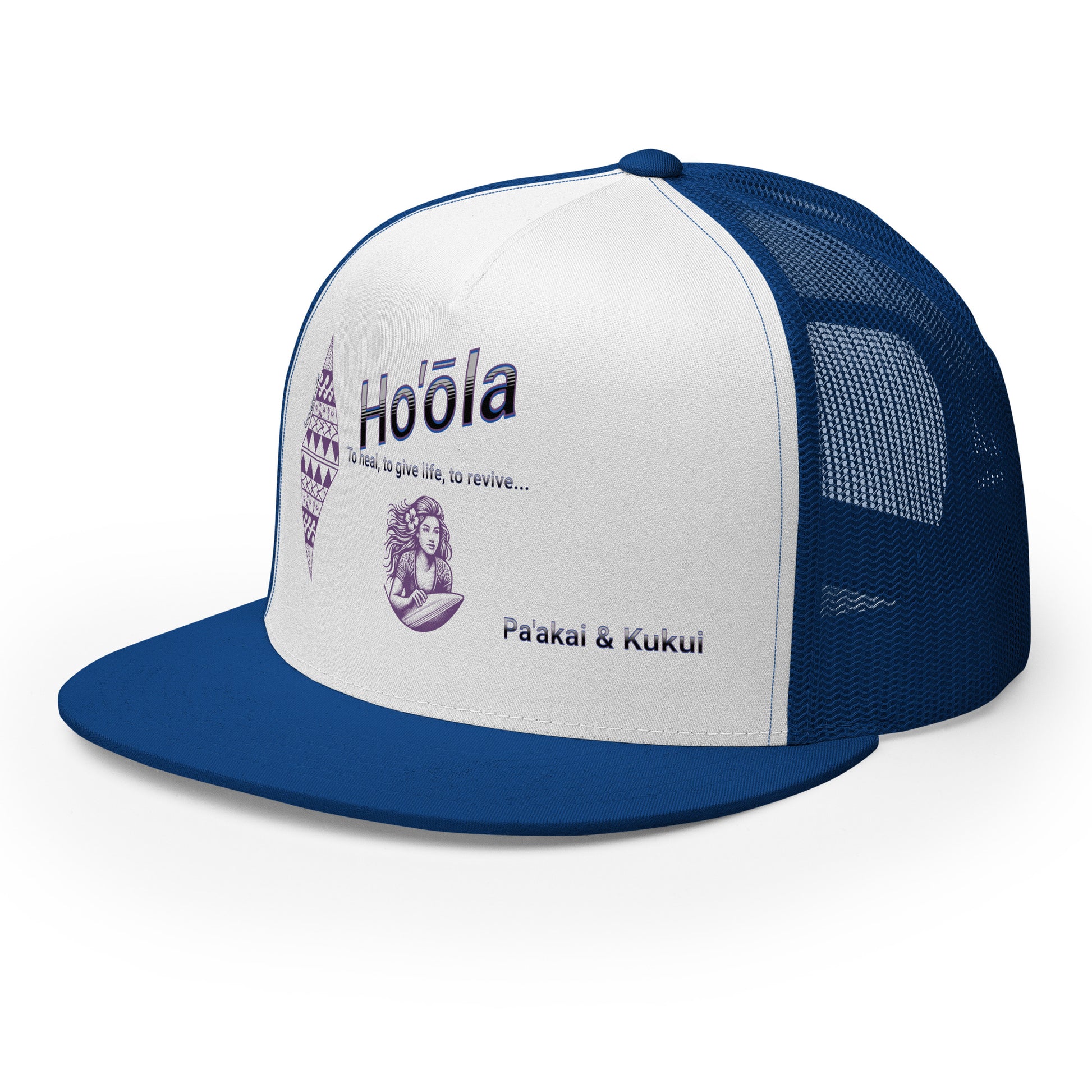Ho'ōla... To Give Life, To Heal, To Revive - Womens Trucker Cap Trucker Hat Pa'akai & Kukui