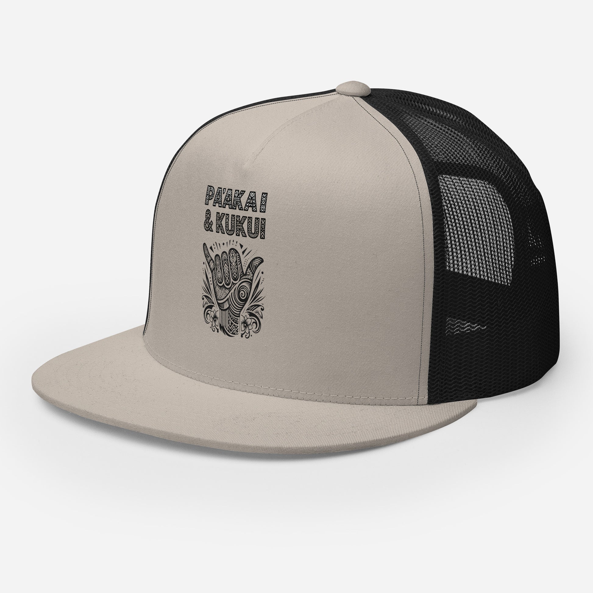 Tribal Shaka Trucker Cap Trucker Hat Pa'akai & Kukui