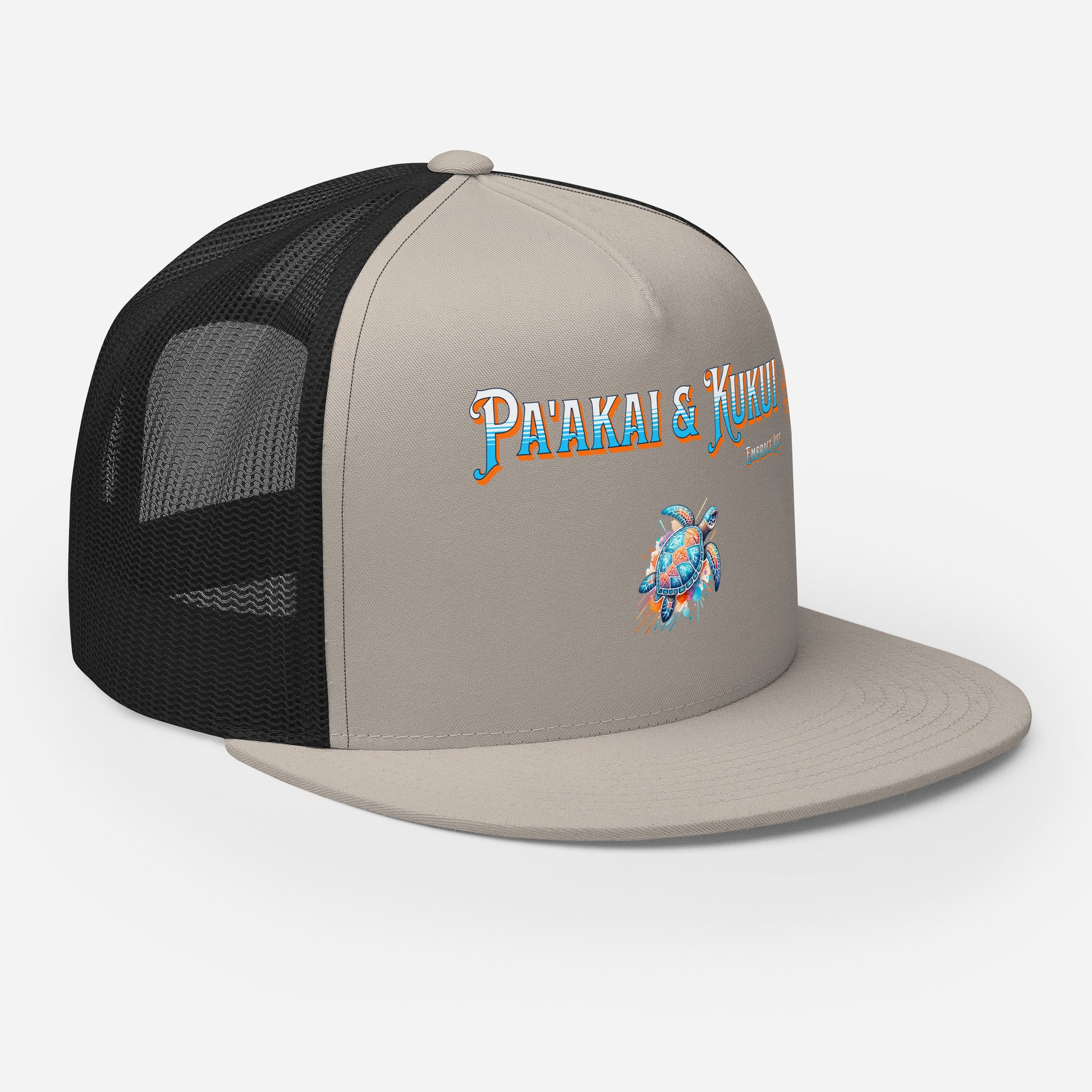 Tribal Sea Turtle Trucker Cap Trucker Hat Pa'akai & Kukui