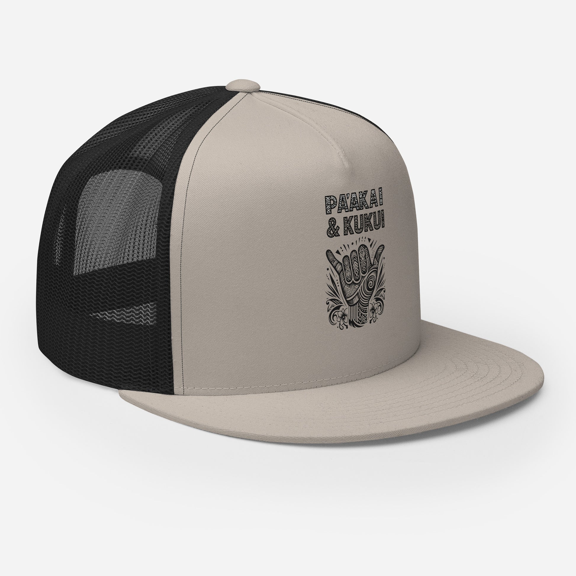 Tribal Shaka Trucker Cap Trucker Hat Pa'akai & Kukui