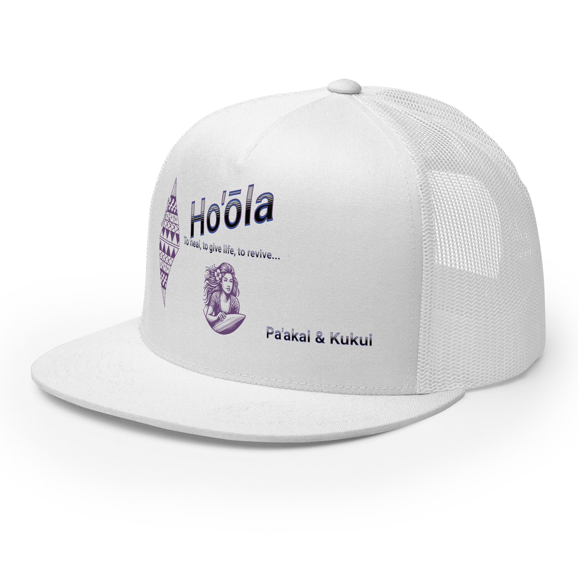 Ho'ōla... To Give Life, To Heal, To Revive - Womens Trucker Cap Trucker Hat Pa'akai & Kukui