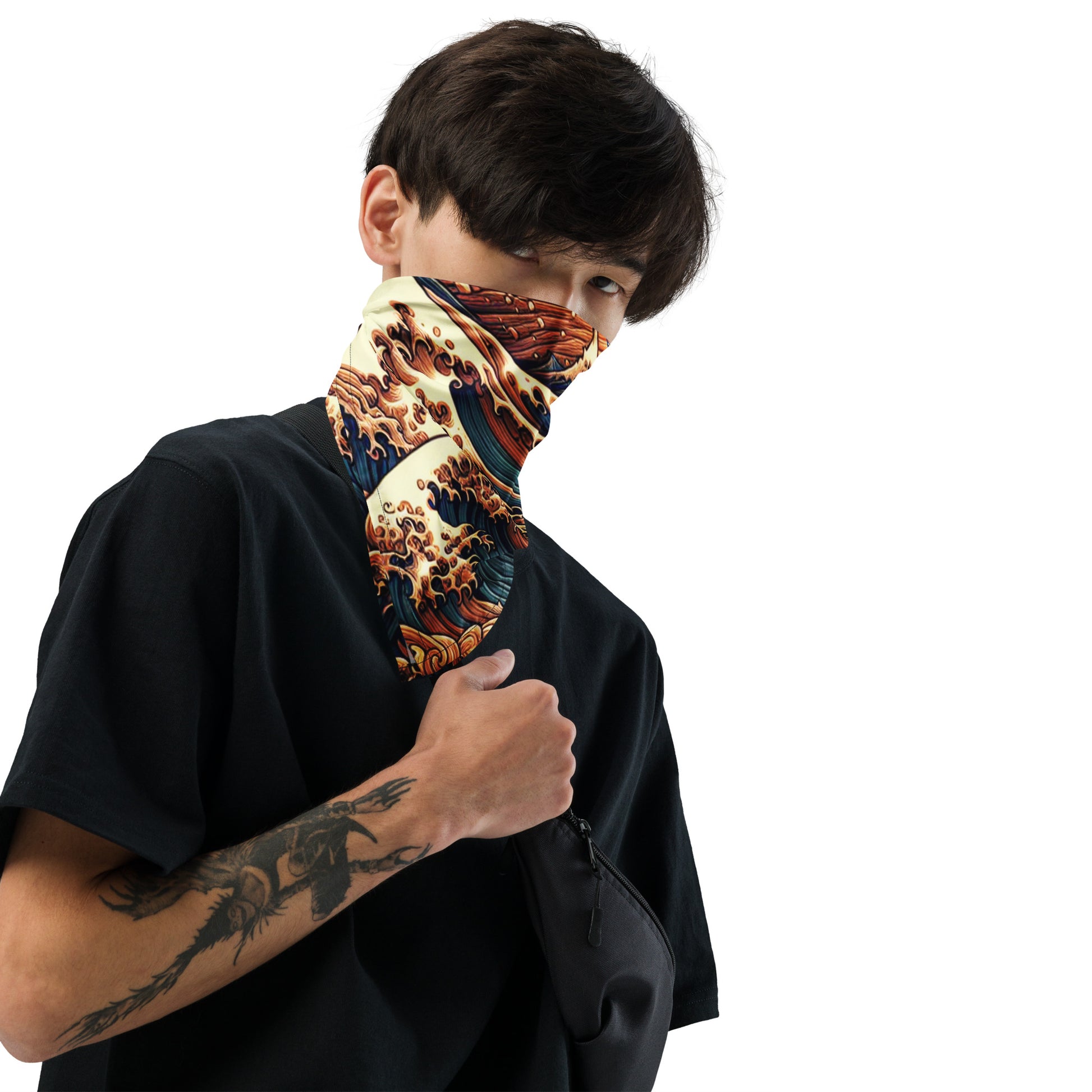 Japanese Wave Art Bandana Bandana Pa'akai & Kukui M