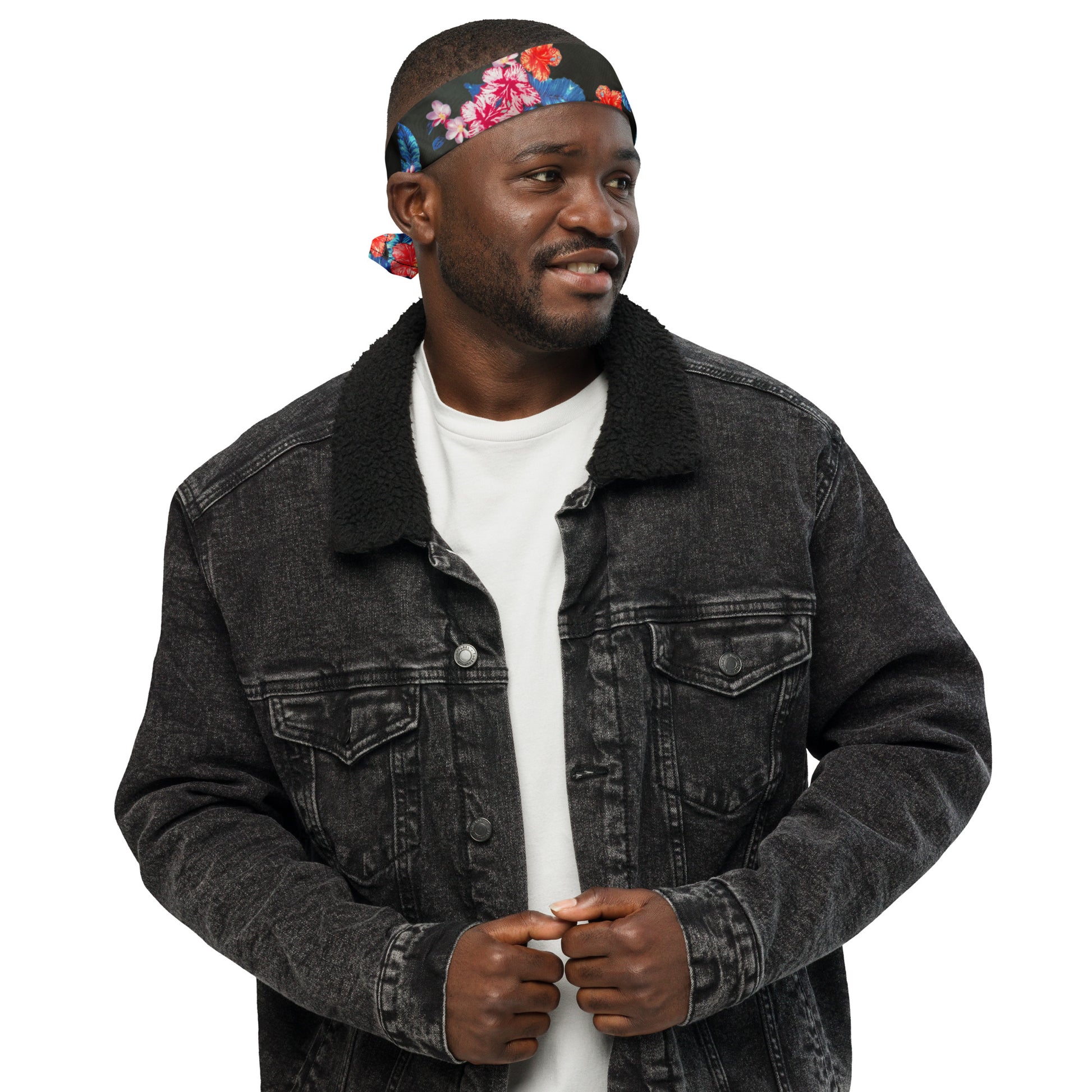 Ho'ōla (To Give Life, To Heal, To Revive) floral bandana Bandana Pa'akai & Kukui M