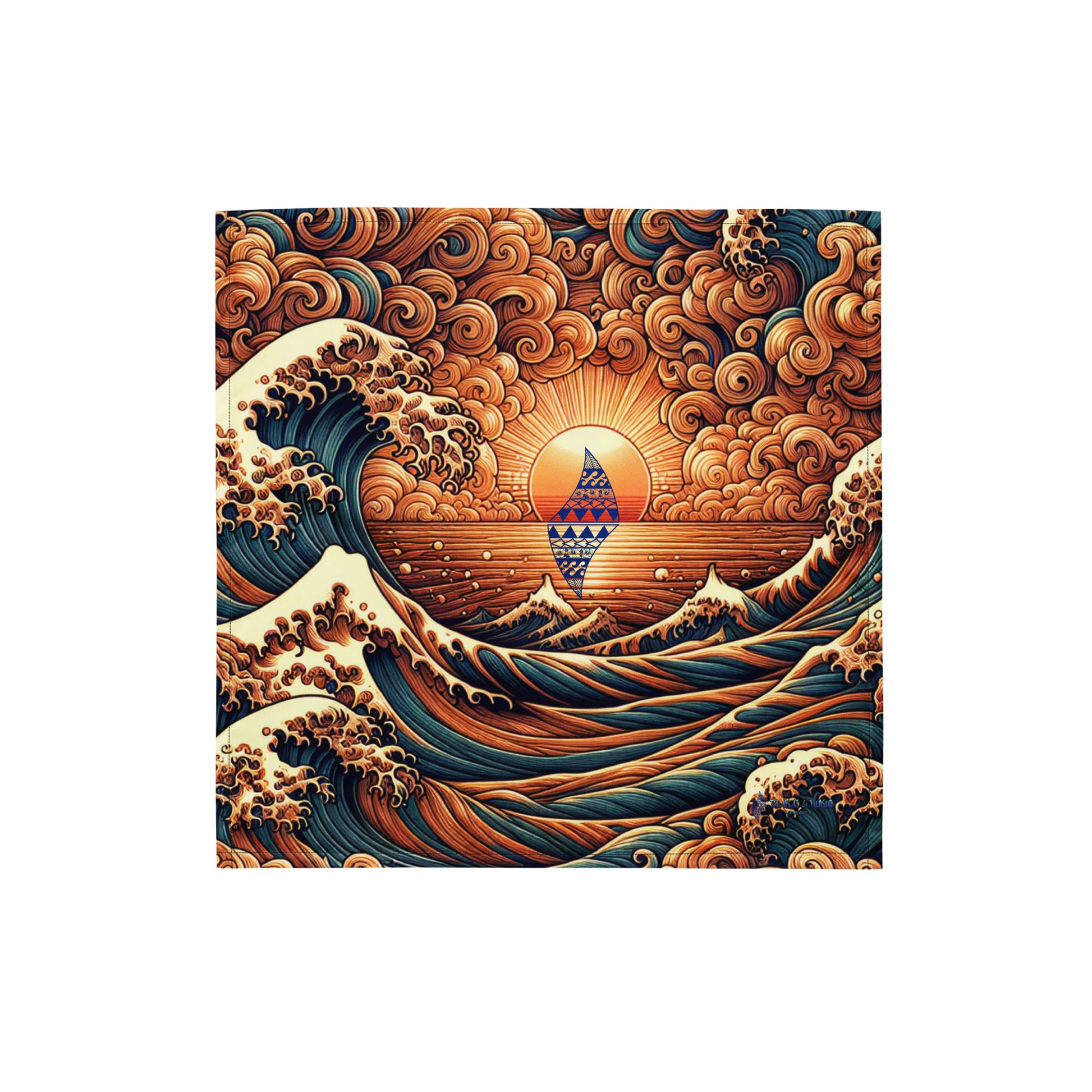 Japanese Wave Art Bandana Bandana Pa'akai & Kukui