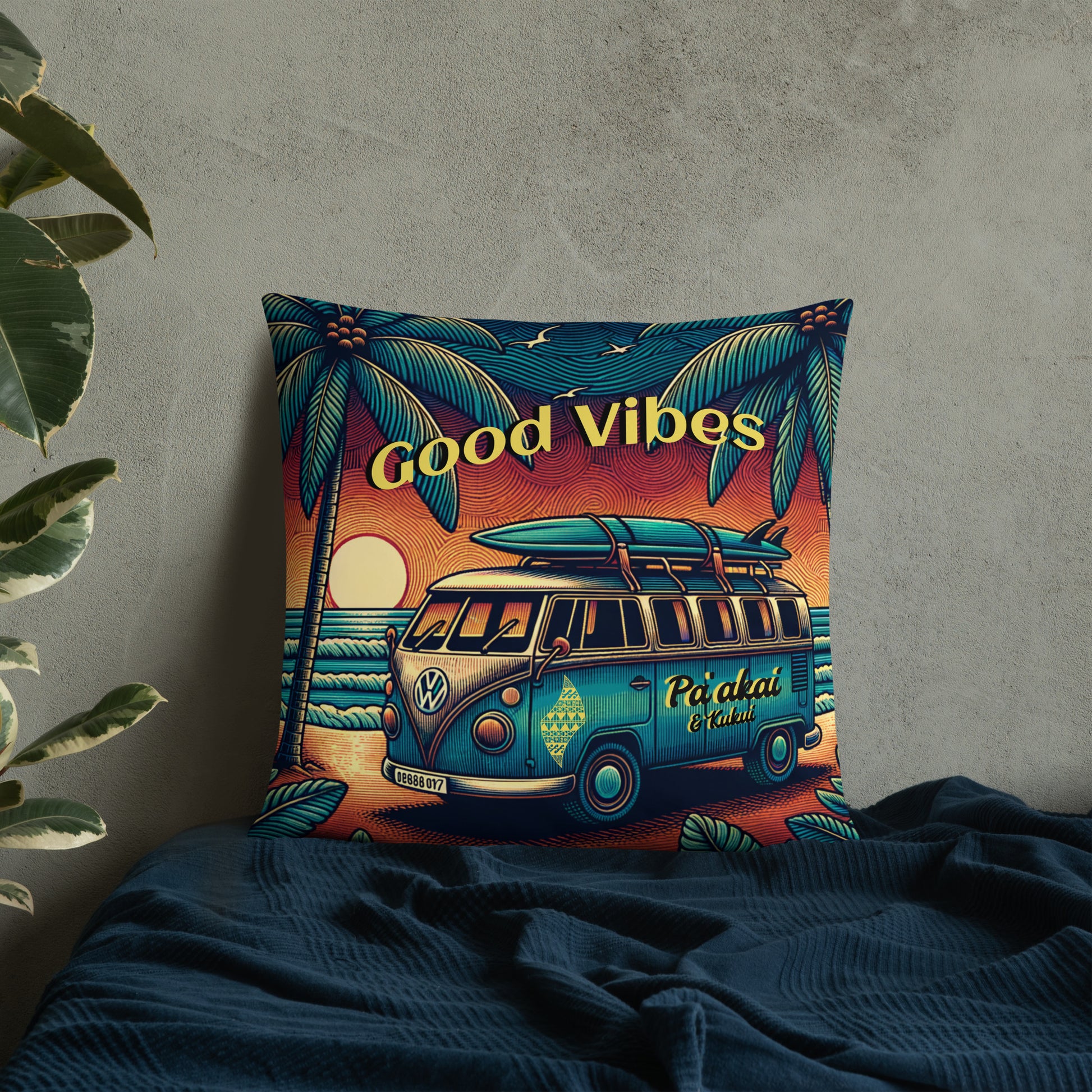 VW Good Vibes Basic Pillow Pillow Pa'akai & Kukui