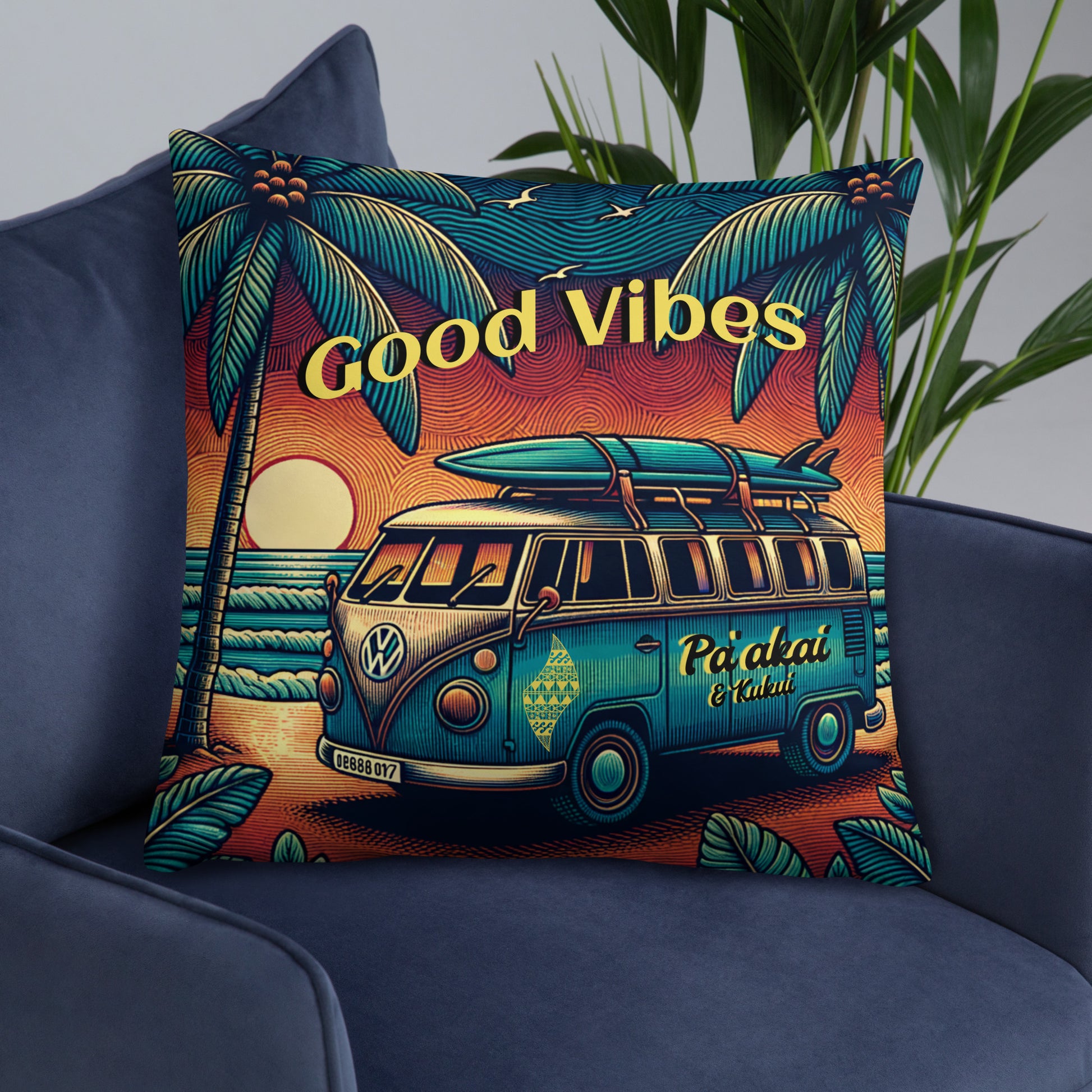 VW Good Vibes Basic Pillow Pillow Pa'akai & Kukui