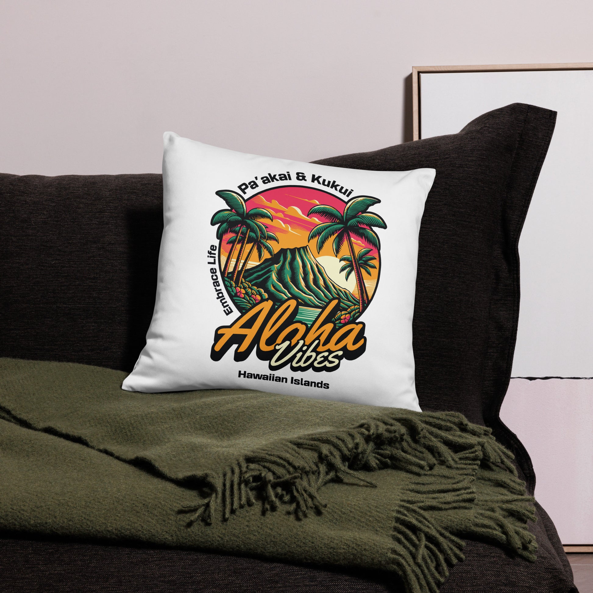 Aloha Vibes Pillow Case Pillow Case Pa'akai & Kukui 18″×18″