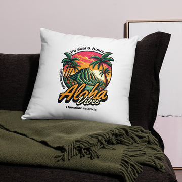 Aloha Vibes Pillow Case Pillow Case Pa'akai & Kukui 22″×22″