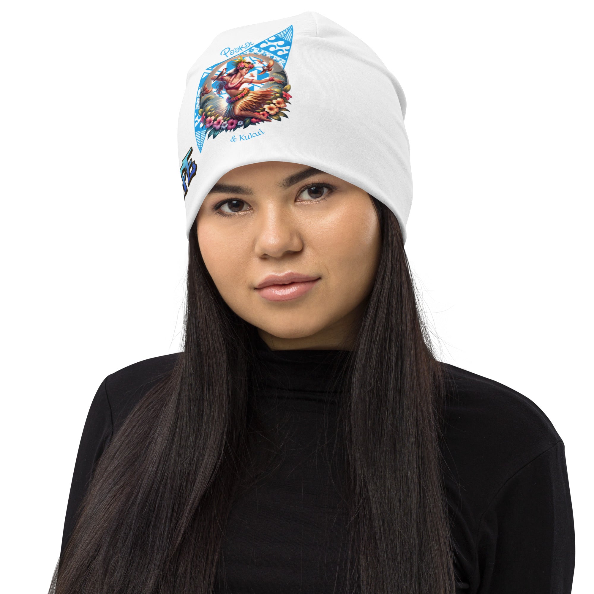 Hula Girl Vibes All-Over Print Beanie Beanie Pa'akai & Kukui S