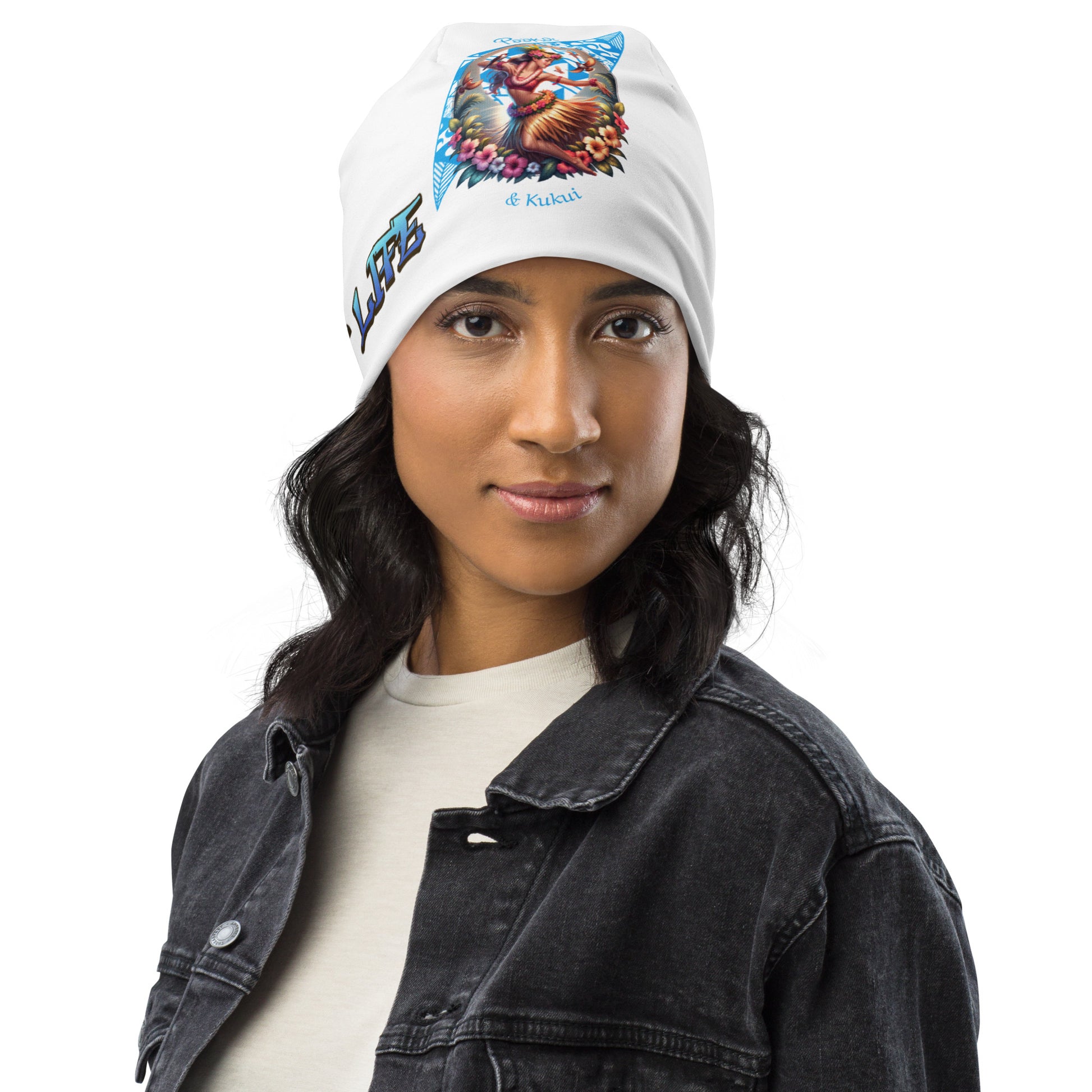 Hula Girl Vibes All-Over Print Beanie Beanie Pa'akai & Kukui